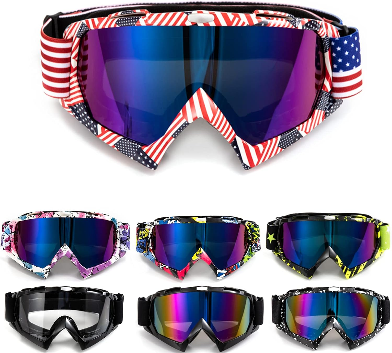 Motorcycle Goggles Motocross Dirt Bike Glasses ATV off Road Racing Mx Riding Goggle Windproof anti Fog UV Ski Goggles