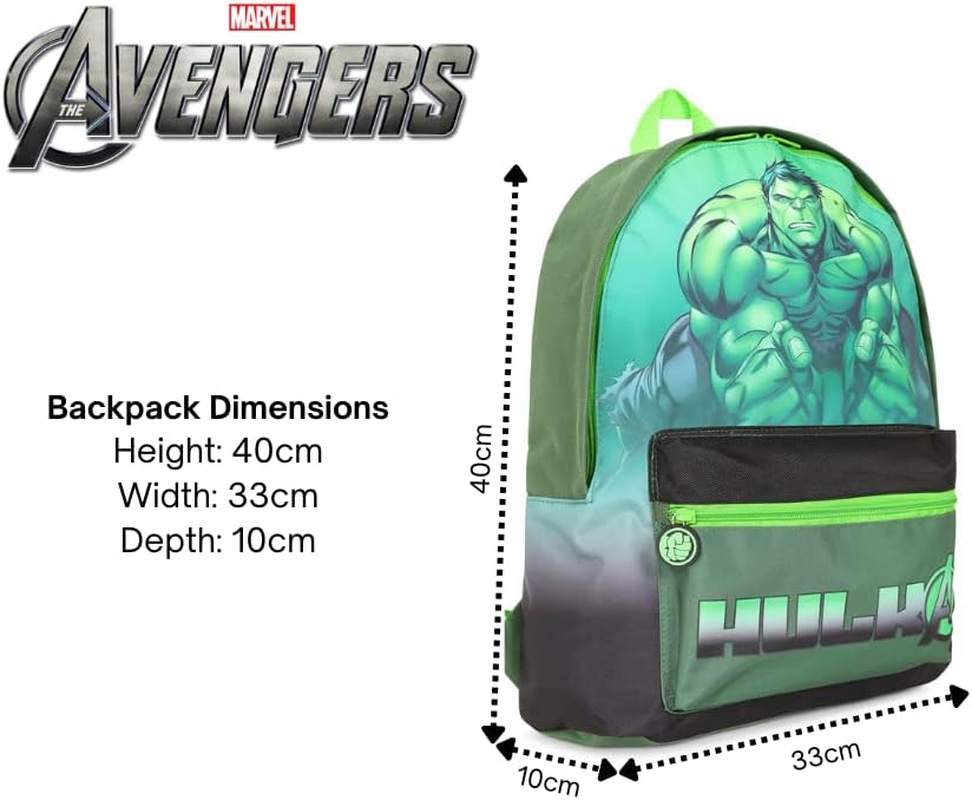 Official Marvel the Hulk Avengers Kids Backpack Rucksack School Bag image number 2