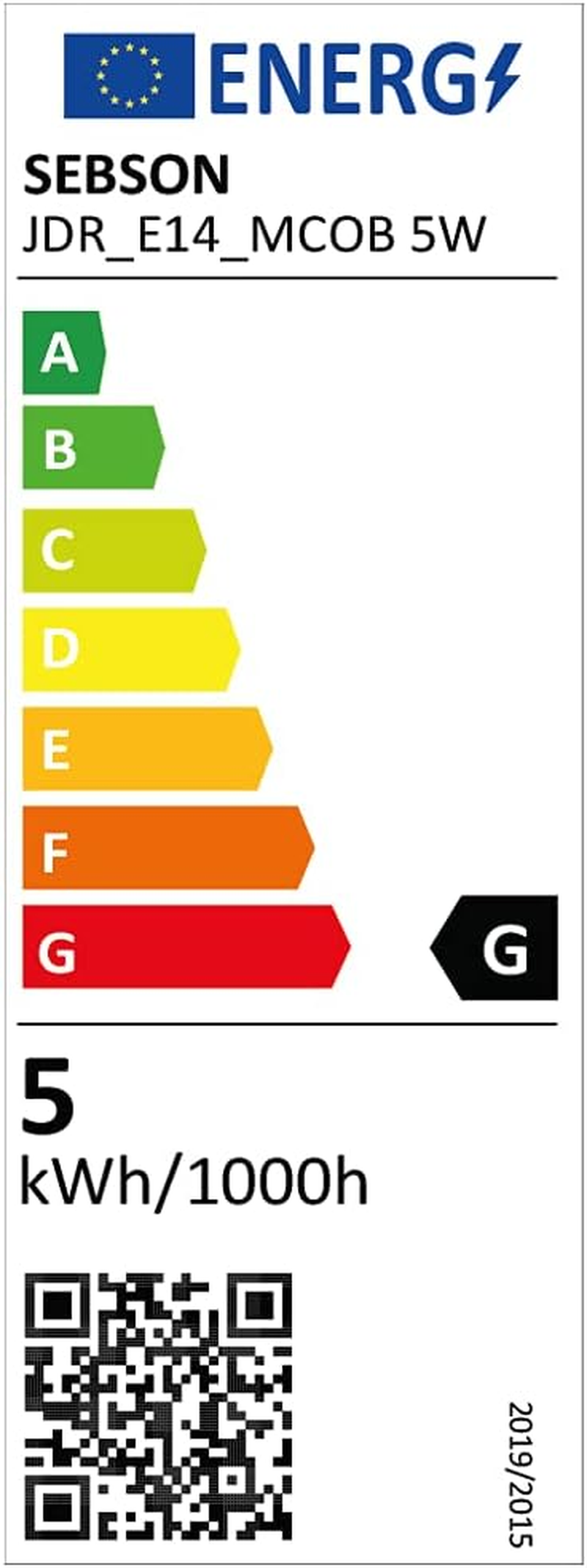 SEBSON LED Bulb E14 5 W Warm White Replaces 50 W Halogen Bulb 420 Lumen COB LED Spot 46&deg; 230 V Pack of 10 image number 2