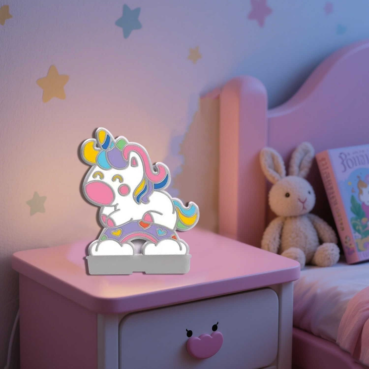 LED Night Light Cartoon Pink Night Lamp Cute Bedroom Decor (B) - A image number 3