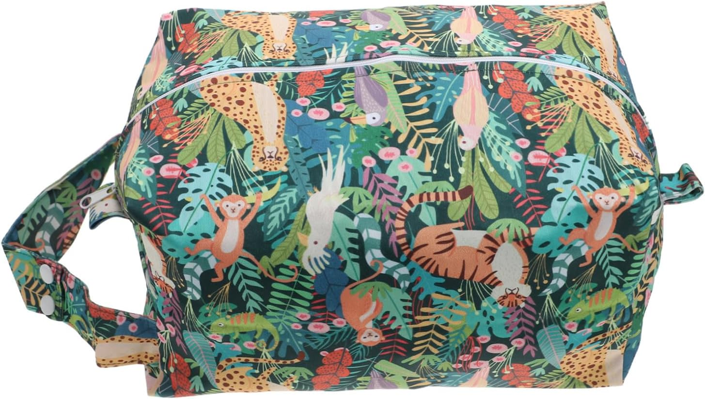Bestonzon Reusable Waterproof Diaper Storage Pouch Nursery Wet Bag Portable Travel Diaper Storage Bag for Baby Care image number 2