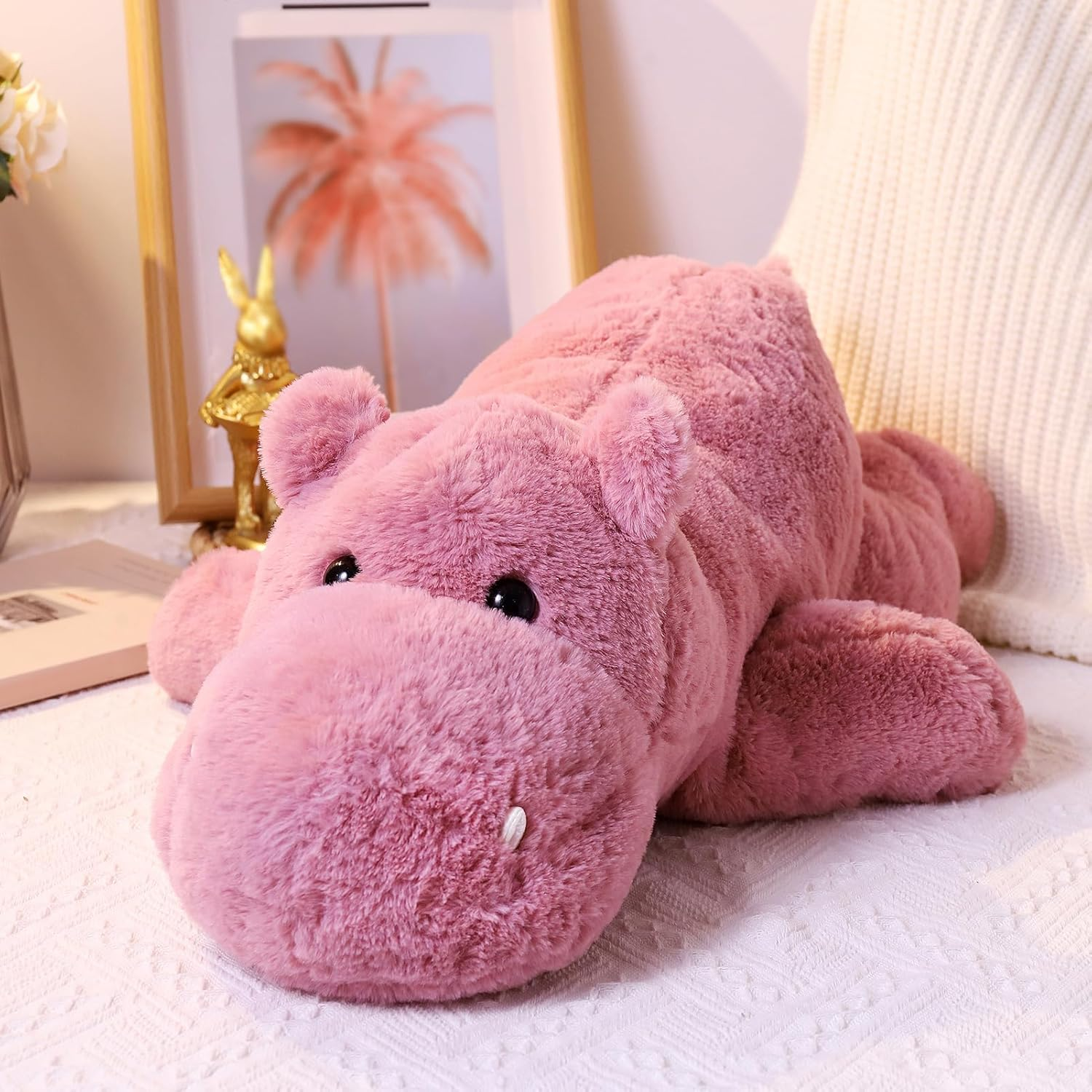 Weighted Toy 60Cm 2Kg, Soft Pink Medium Hippo Stuffed Animal, Perfect Cuddly Weighted Hippo Plush for Comfort and Relaxation image number 2