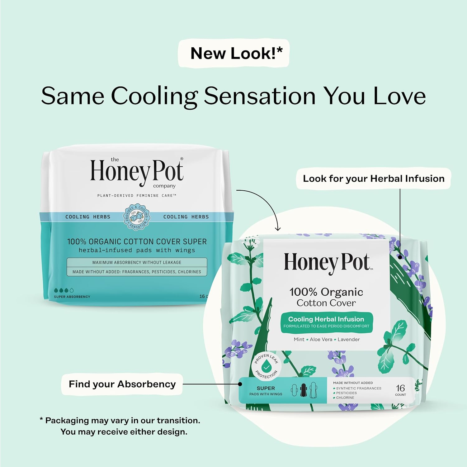 The Honey Pot Company - Herbal-Infused Menstrual Pads with Wings Super - 16 Pad(S)