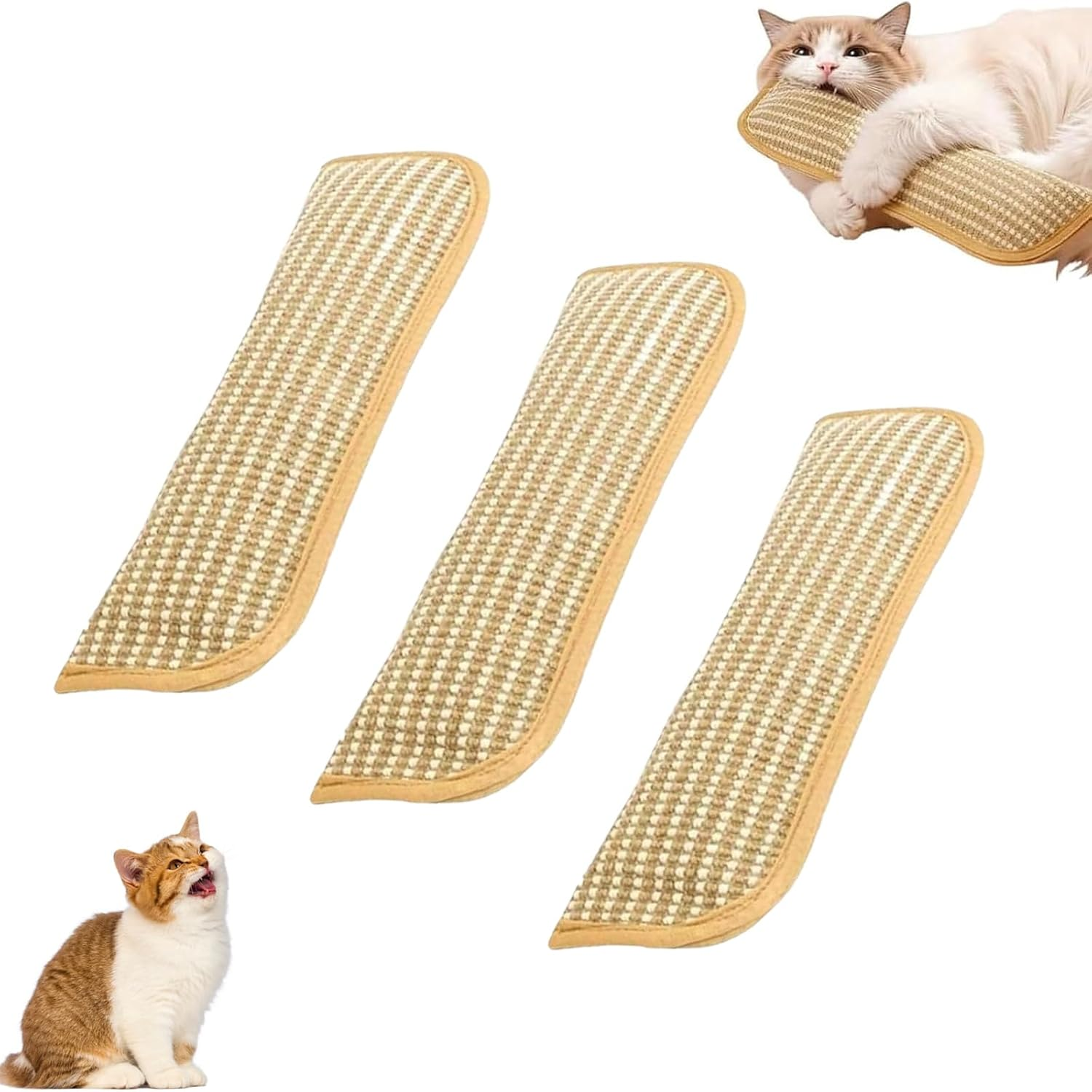 3Pcs Catnip Kicker Pillow, Catnip Toys for Indoor Cats, Sisal Scratching Pad, Bite Resistant Kitten Teething Toys, Interactive Cat Nip Kicker Toy for Anxiety Relief (2Pcs)