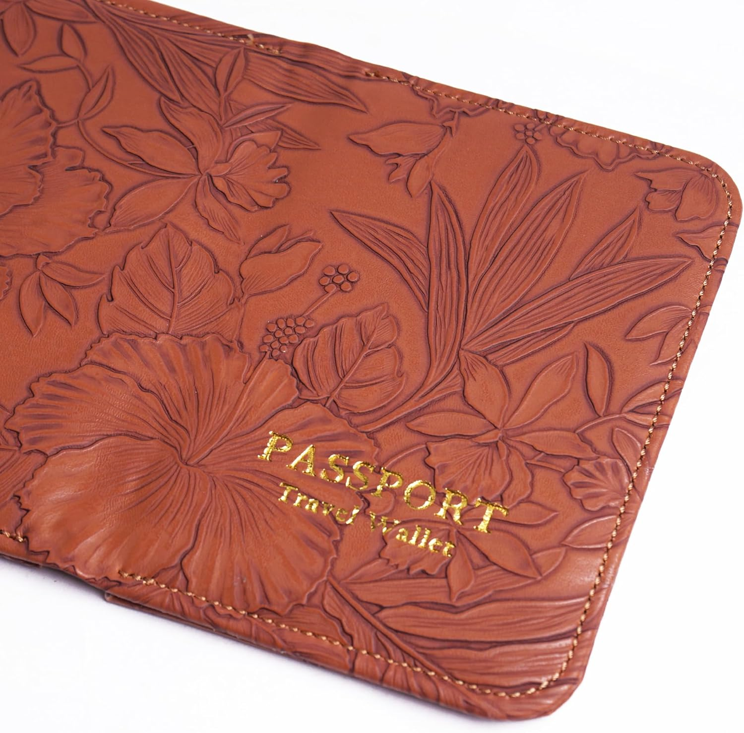 Lizimandu Passport Holder with Airtag Slot, Airtag Passport Wallet for Men Women, Slim Leather Passport Holder Case Family for Travel Anti-Lost, 1-Carved Light Brown, 1 Pcs - 1-Carved Black image number 6