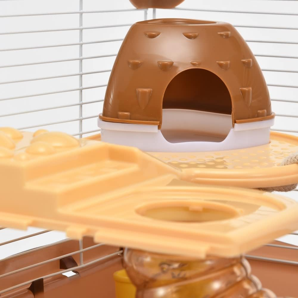 YIBOPET Hamster Cage Small Animal Cage 3 Layers Cage Size：14.17"(W) X10.63(L) X16.73 (H) Suitable for Hamsters up to 3.5 Inch in Length image number 4