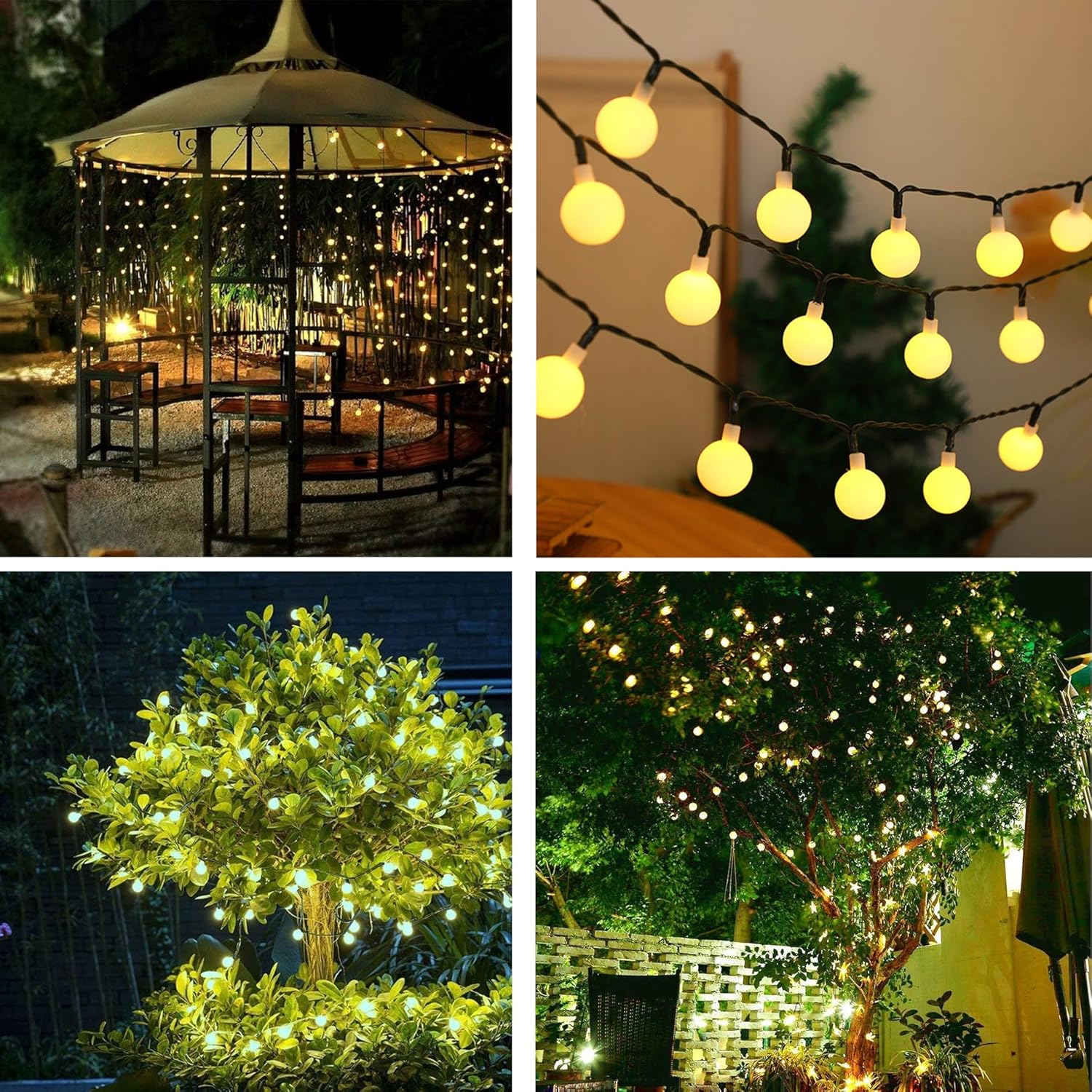 Generic INONE Solar String Lights Crystal Ball Solar Fairy Lights Decoration Lighting for Home, Garden, Patio, Yard, Party and Outdoor IP65 Waterproof (White, 22M), IN-167ADQ image number 3