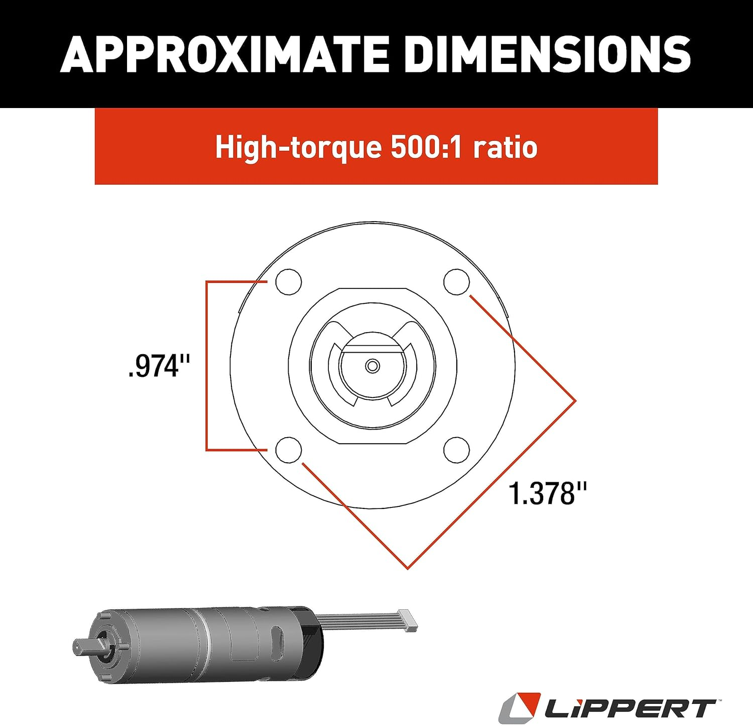 Lippert Components 287298 500:1 Motor - High Torque image number 6