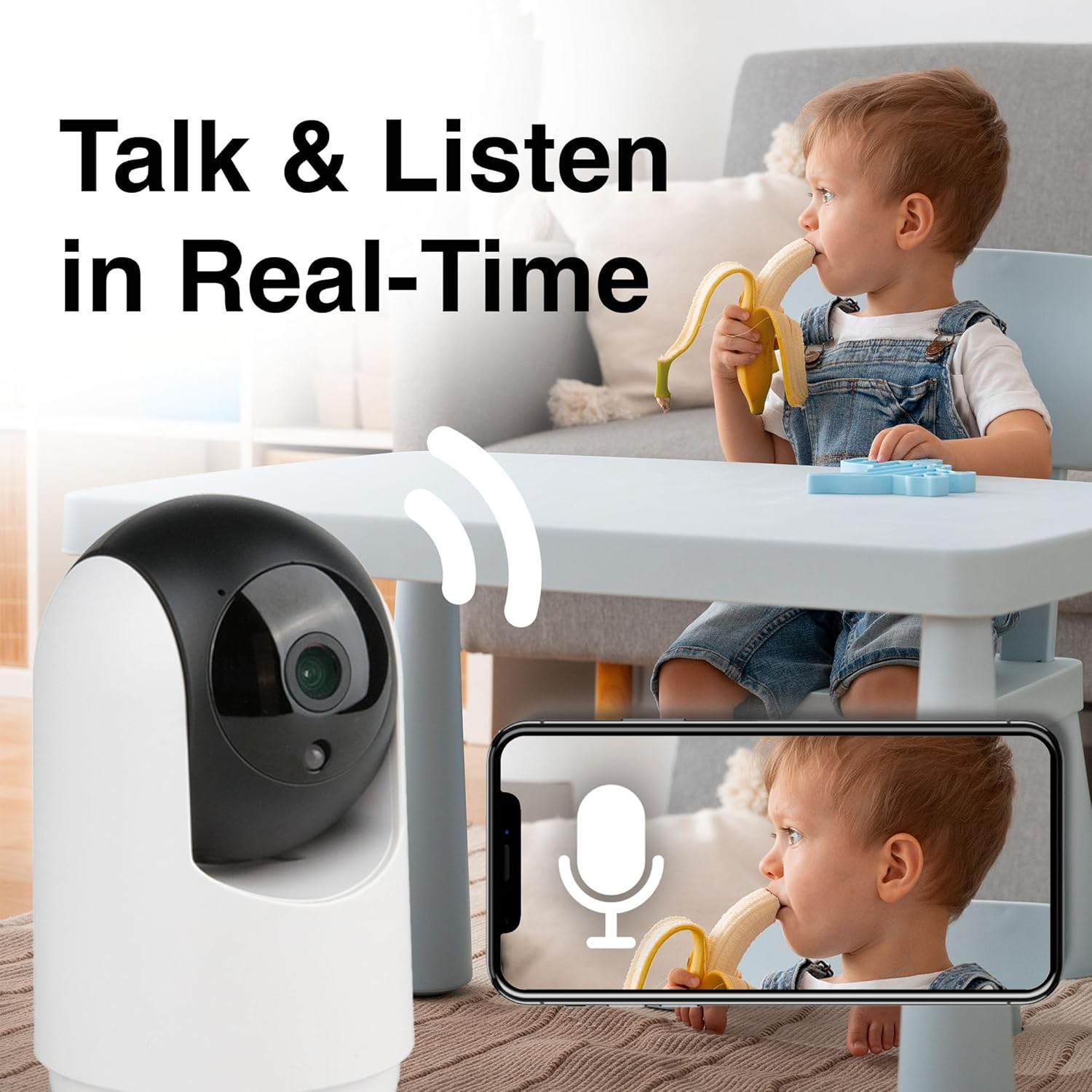 Connect Smarthome 2K Pan Tilt Wi-Fi Camera &ndash; Indoor Surveillance with Motion Tracking, Night Vision, 2-Way Audio, App Alerts, Microsd Storage, Alexa & Google Compatible image number 3