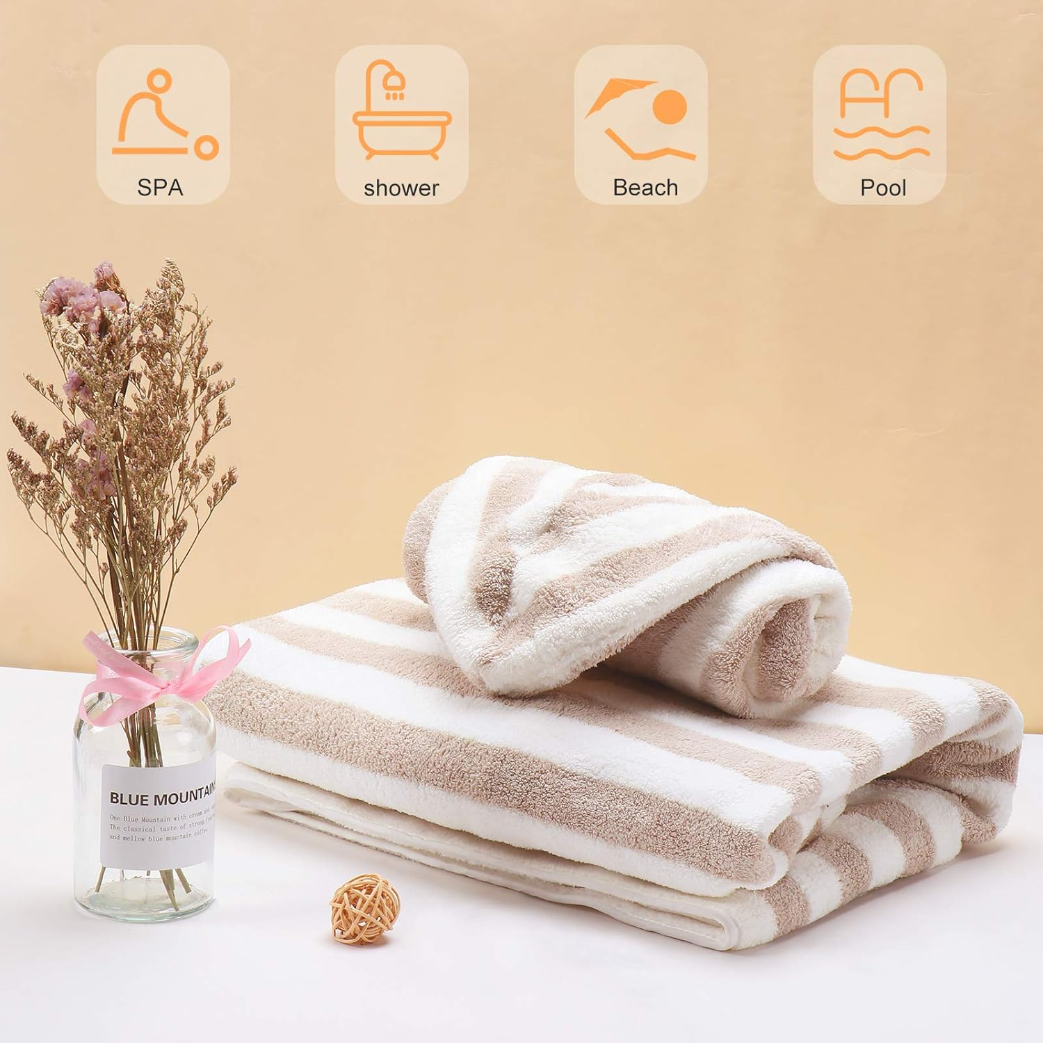 Towel Wrap for Women,Women Body Wrap Spa Wraps Bathrobe Comfortable Bath Body Wrap Adjustable + Drying Hair Towel image number 2