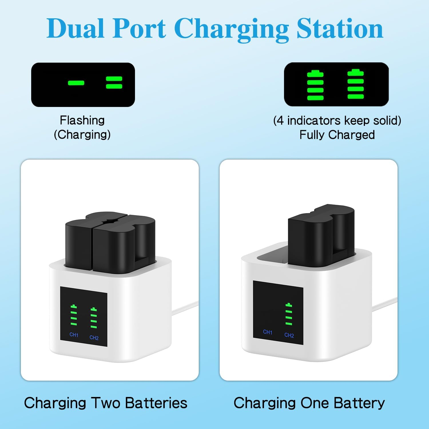 Tectra 2-Pack Replacement for Ring Doorbell Battery, 7000Mah Rechargeable Ring Camera Battery with Charger Station Compatible with Ring Video Doorbell 2/3/3Plus/4, Stick up Cam and Spotlight Cam image number 6