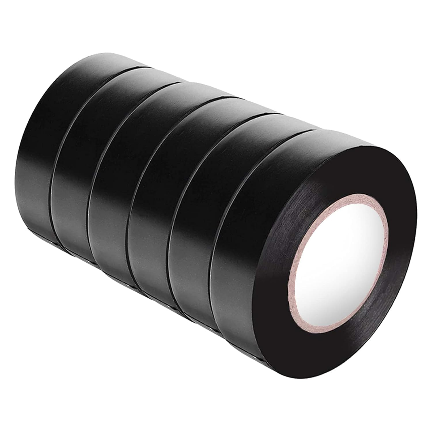 Viaky Black Electrical Tape 6 Pack Each Roll 0.6" X 50' (15Mm X 15M) High End Industrial Grade - Rated to 176 Degrees & 600 Volts - Vinyl Insulating Backing - Perfect for Electric Wiring Projects