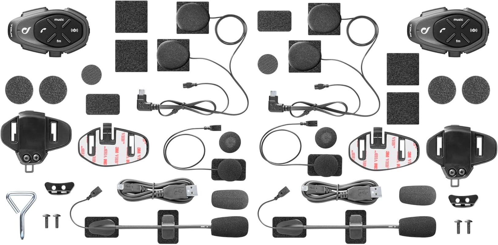 INTERPHONE Tour HD High Playback 40Mm 4 Motorcyclist Motorcycle Helmet Intercom Stereo Intercom 1.5Km Distance 25 Hours Fast Charge TFT Waterproof IPX67 image number 6