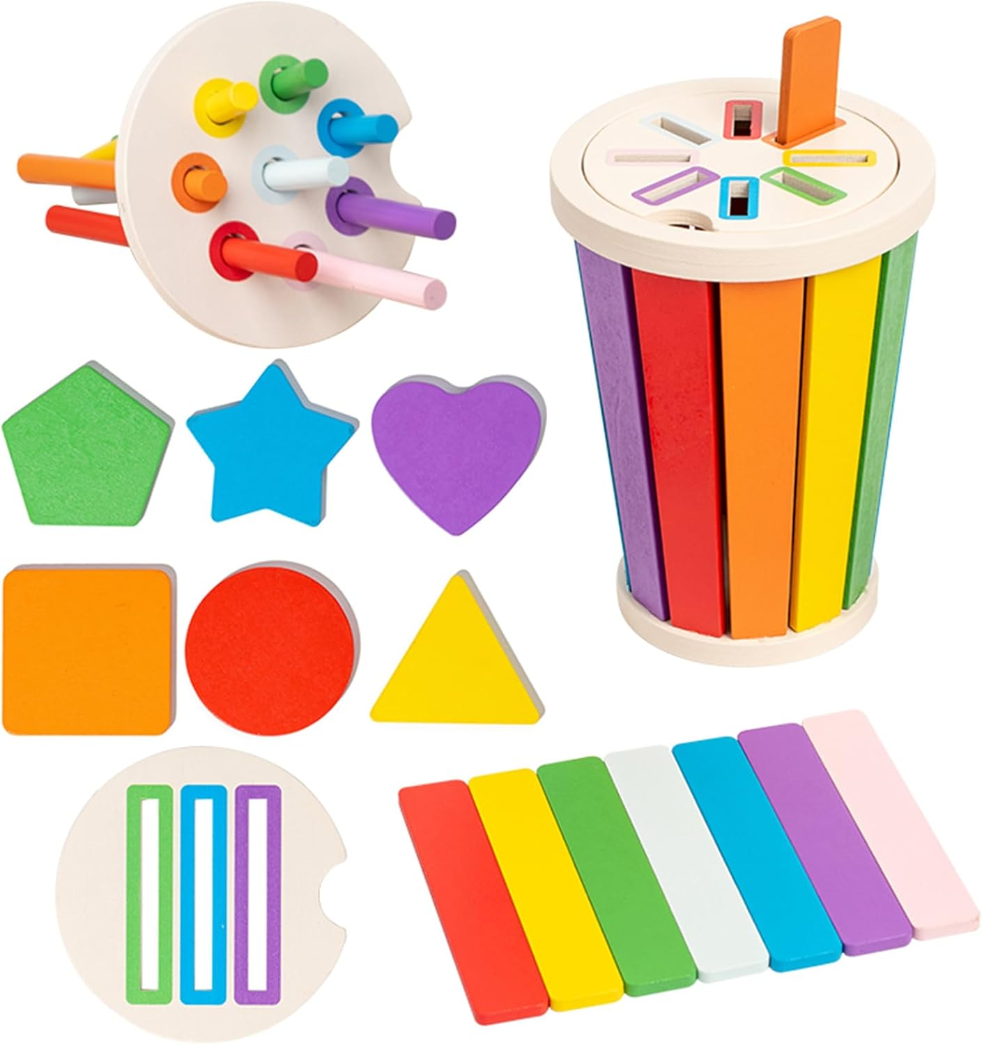 Shape&Colour Sorting and Matching Game for Toddlers,Montessori Toys for 1 2 3 Years Old Boys Girls,Baby Birthday Gifts for 1-2-3 Year Olds Boys Girls image number 3