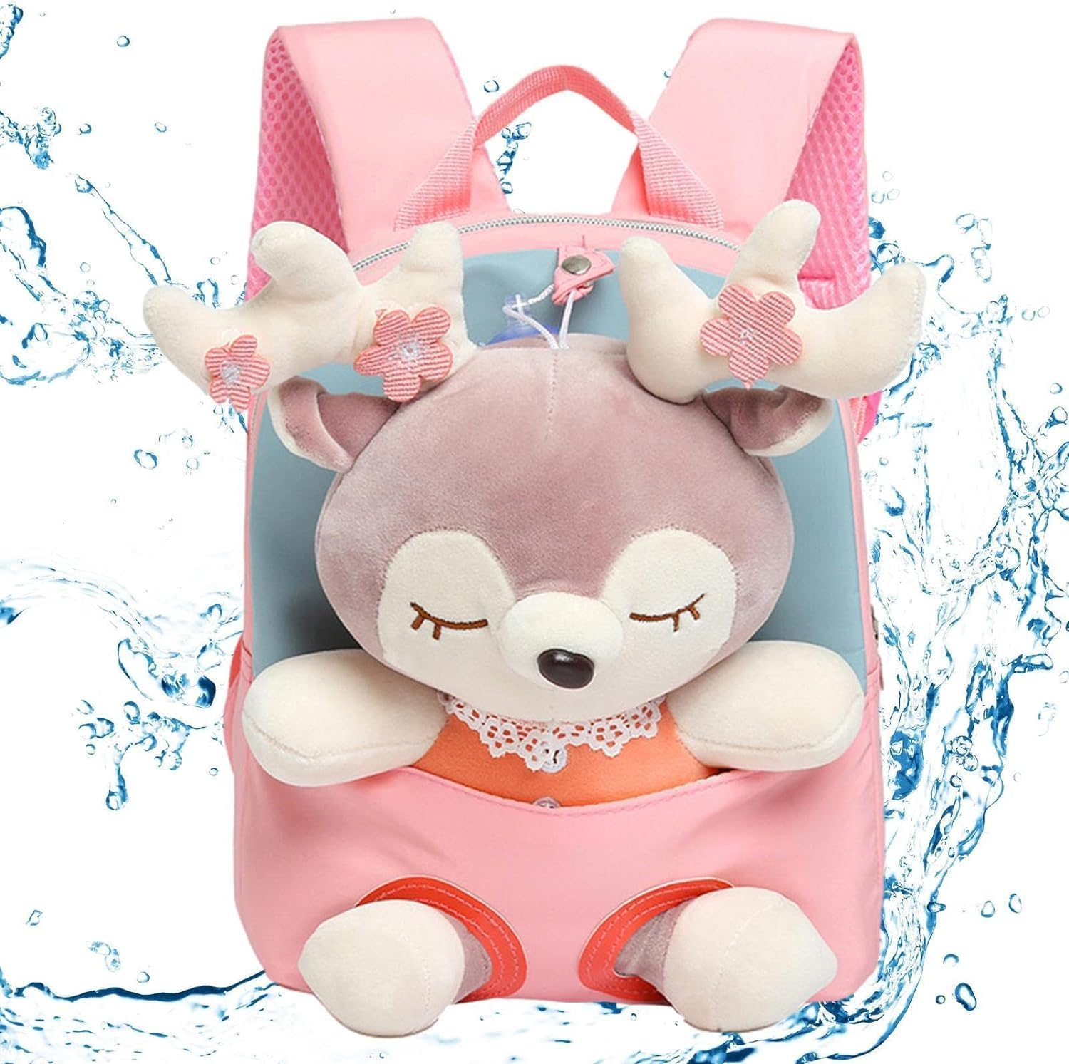 Cute Toddler Backpack - Detachable Reindeer Doll Toddler Backpack | Preschool Shoulder Bag Student Travel Bag for Girls Kids image number 1