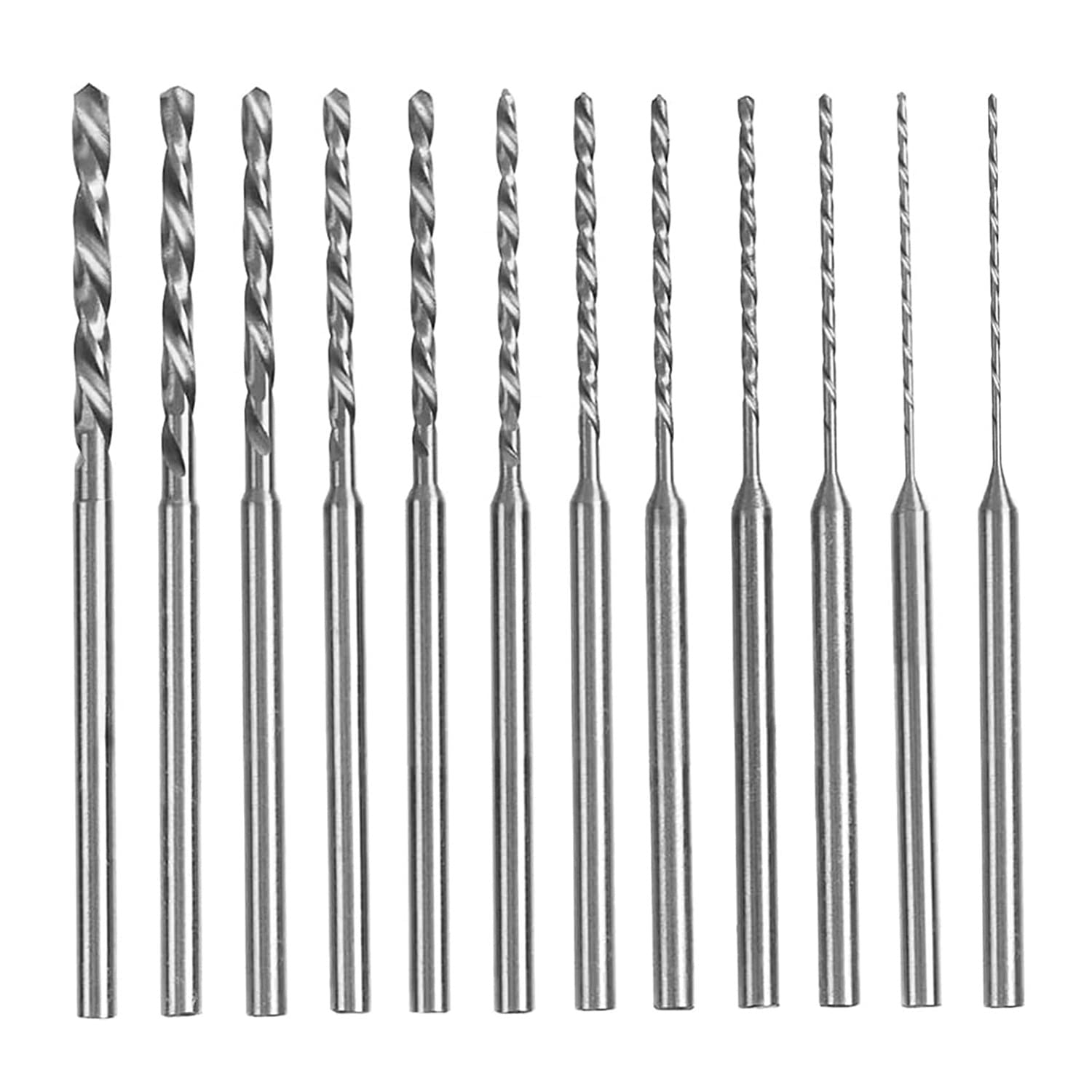 12Pcs Mini Twist Drill Bit Set, Micro Engraving Drill Bits, HSS 2.35Mm Shank Titanium Coated 0.5Mm to 2.0Mm Tiny Drill Bit Hole Drilling Tool for DIY Resin Jewelry Amber Beads image number 4