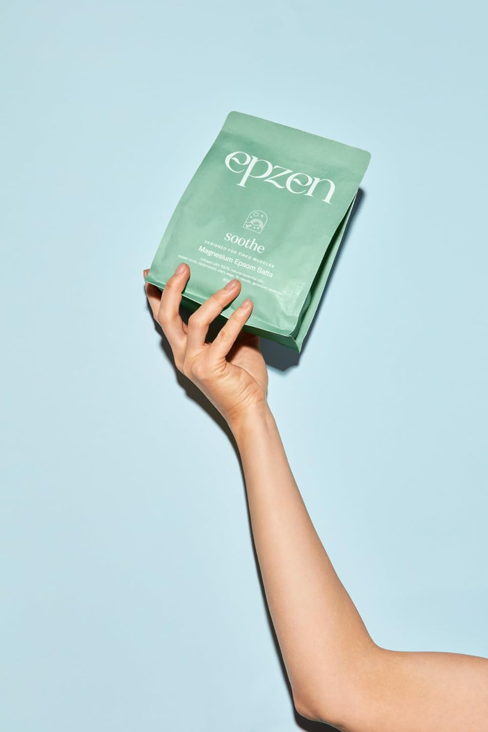 Epzen Soothe Magnesium Epsom Salt Bath - Relief for Aches & Stress with Clary Sage, Geranium & Aniseed Oils, Ideal Post-Workout & Relaxation Soak - 900G