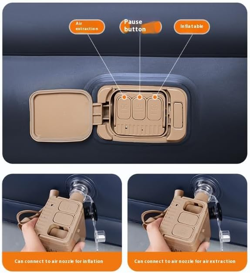 Air Mattress Full with Built in Pump, Luxury Queen Upgraded Comfort Inflatable Mattress with Storage Bag for Guest Home Camping, Foldable Blow up Mattress (Blue Grey, Single) image number 5