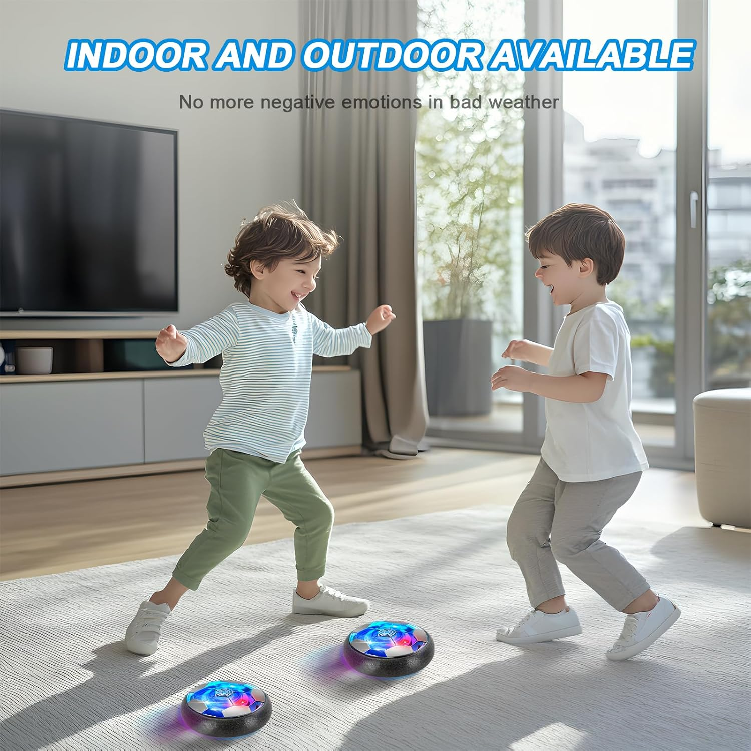 Hover Soccer Ball for Boys Girls Toys, 2 Pack LED Soccer Ball Toys Playing Football Indoor Outdoor Game, Birthday Gifts for Kids Age 3 4 5 6 7 8-12 Year Old, Light-Up Toys Game for Kids 6-8 image number 3