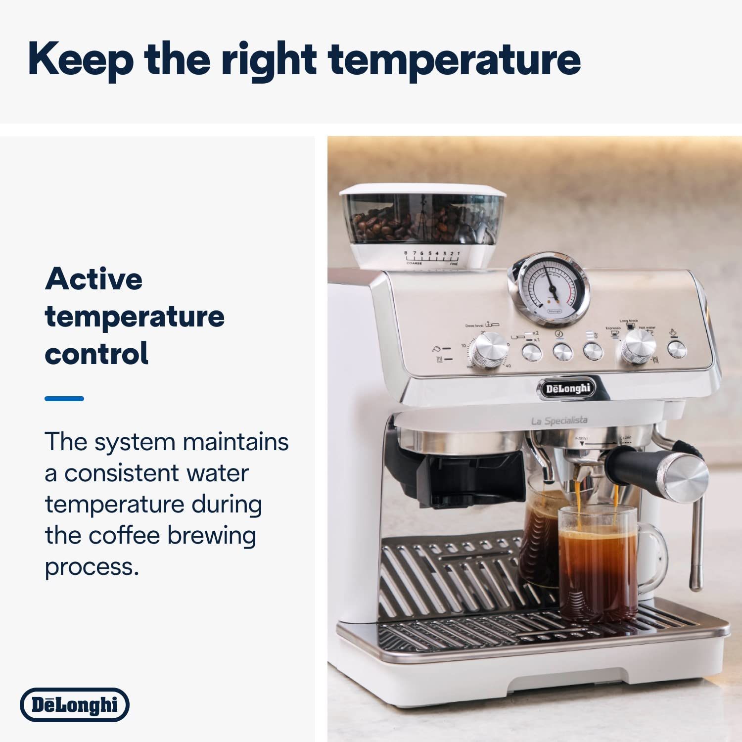 De'Longhi La Specialista Arte EC9155.W, Manual Espresso Coffee Machine, Compact Design, Barista Tools, Manual Milk Texturing, White