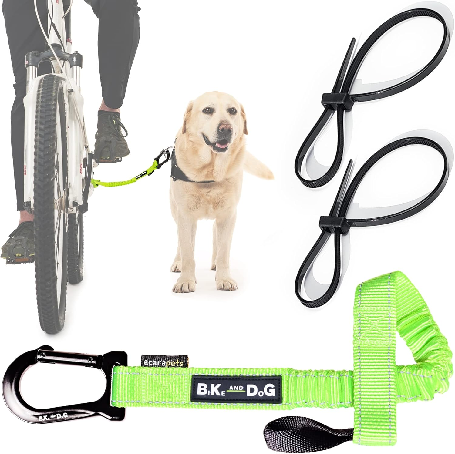 Dog Bike Leash, Hands Free Dog Leashes. Dog Bicycle Lead for Small, Medium and Large Dogs, Designed to Lead One or More Dogs with Maximum Safety, Easy Assembly without Tools. Patented Product.