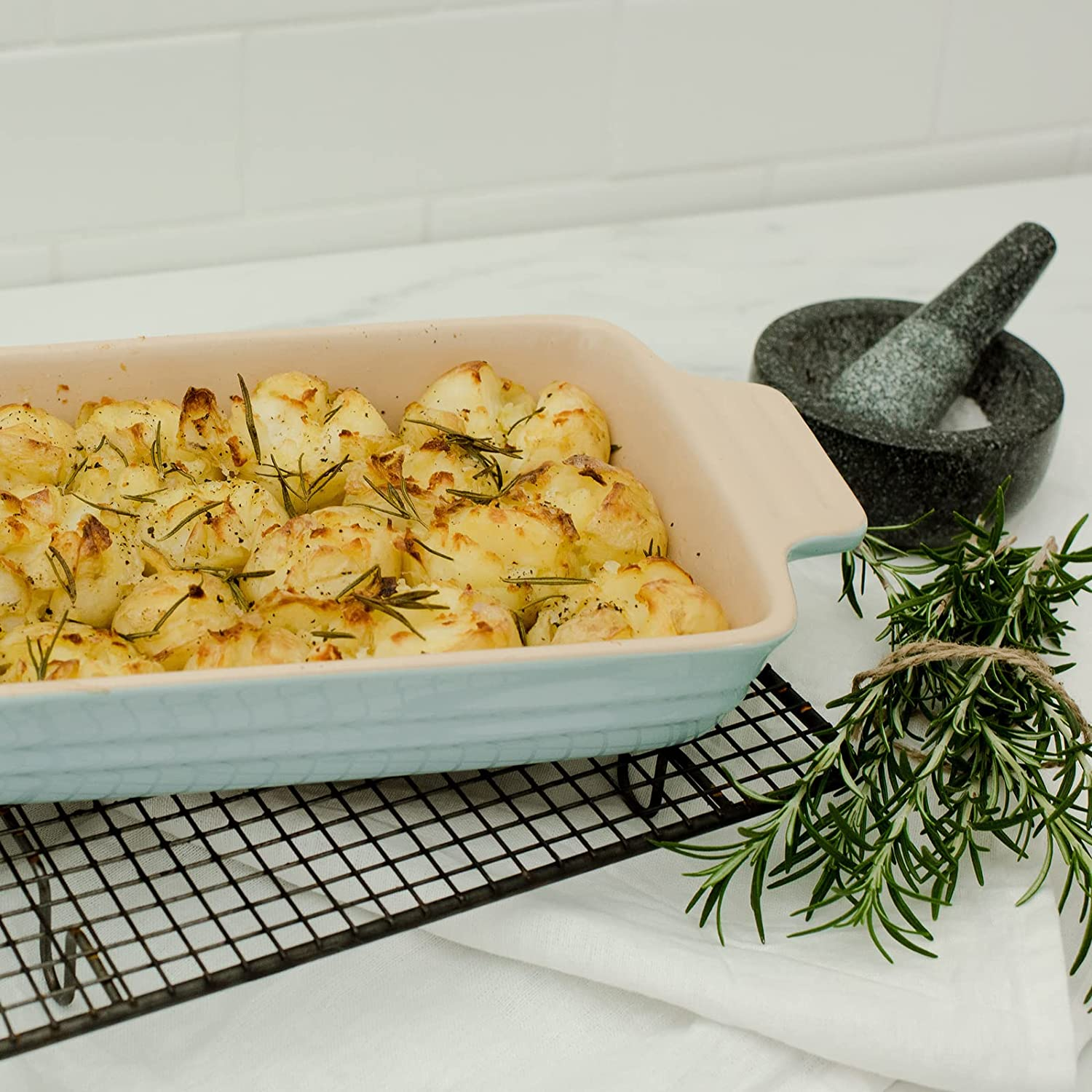 Chasseur La Cuisson Large Rectangular Baker, Duck Egg Blue image number 2