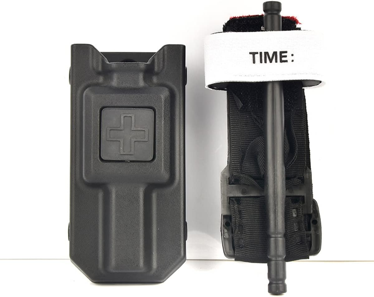 CAT Tourniquet+Tourniquet Holster, Emergency Trauma Holder with Belt Clip for Tactical Ifak,Hiking, Hunting, Camping (Black) image number 1