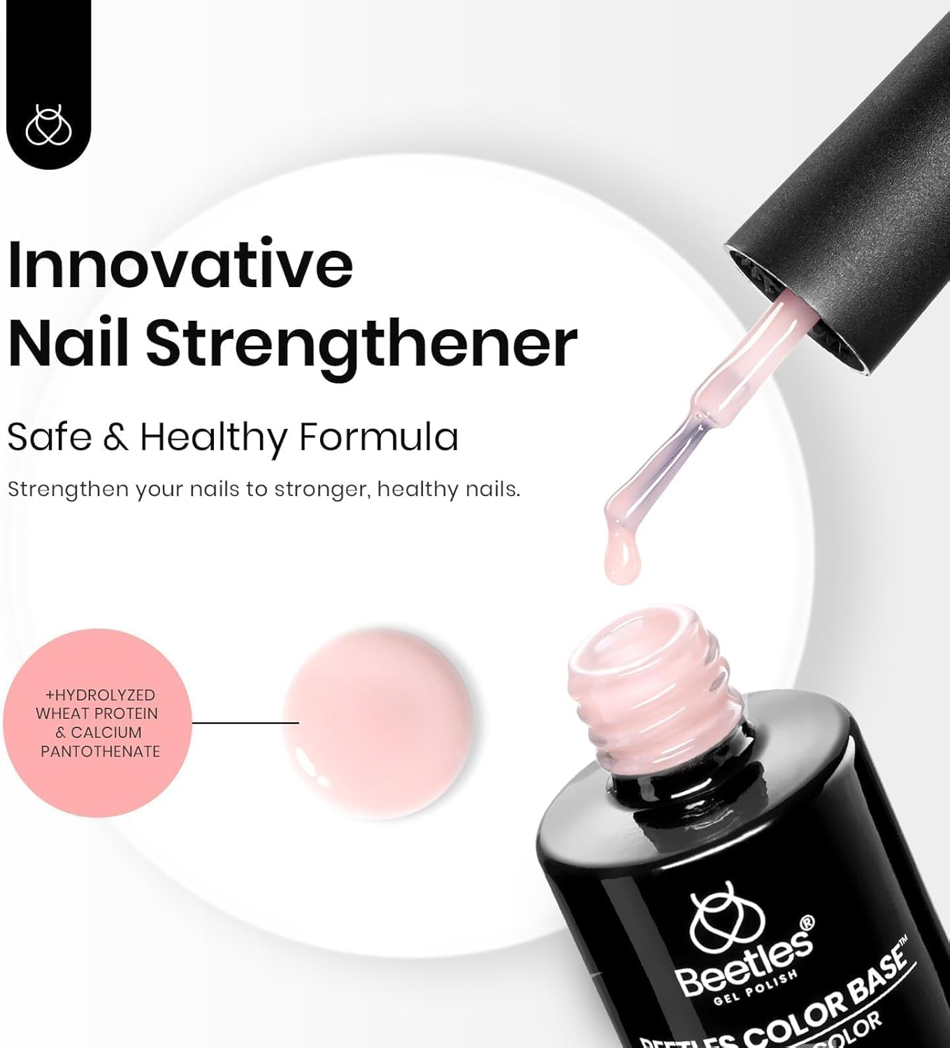 Beetles Color Base Gel Nail Polish, 6 Colors Nude Gel Polish Pink Nail Polish Peach Pink Nail Polish Neutral Sheer Colors Strengthener Soak off Nail Art Manicure DIY at Home image number 4