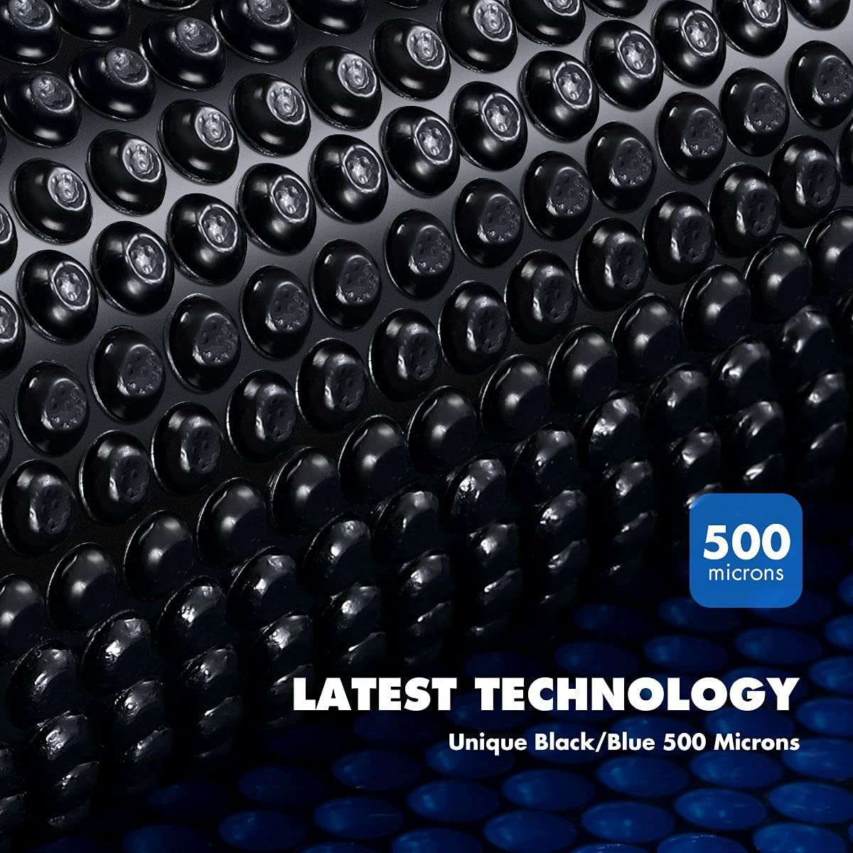 Groverdi Pool Cover 500 Micron Bubble Blanket Heavy Duty Outdoor Swimming Rectangular Pool Solar Cover with Bubbles, Keep Water Heat and Clear, Waterproof Dustproof Blue/Black 10.5Mx4.2M image number 5