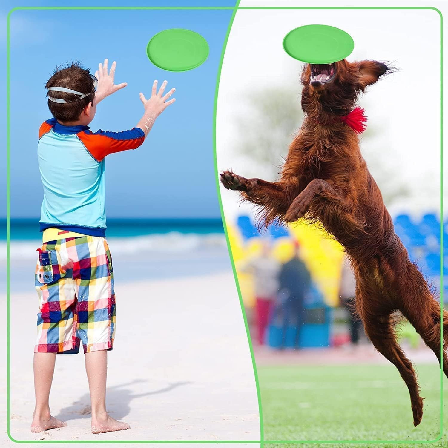 5Pcs Dog Frisbee Pet Interactive Training Toy - Bite Resistant Soft Silicone Flying Disc for Puppy Flyer Training - Dog Flying Disc Silicone Frisbee image number 3