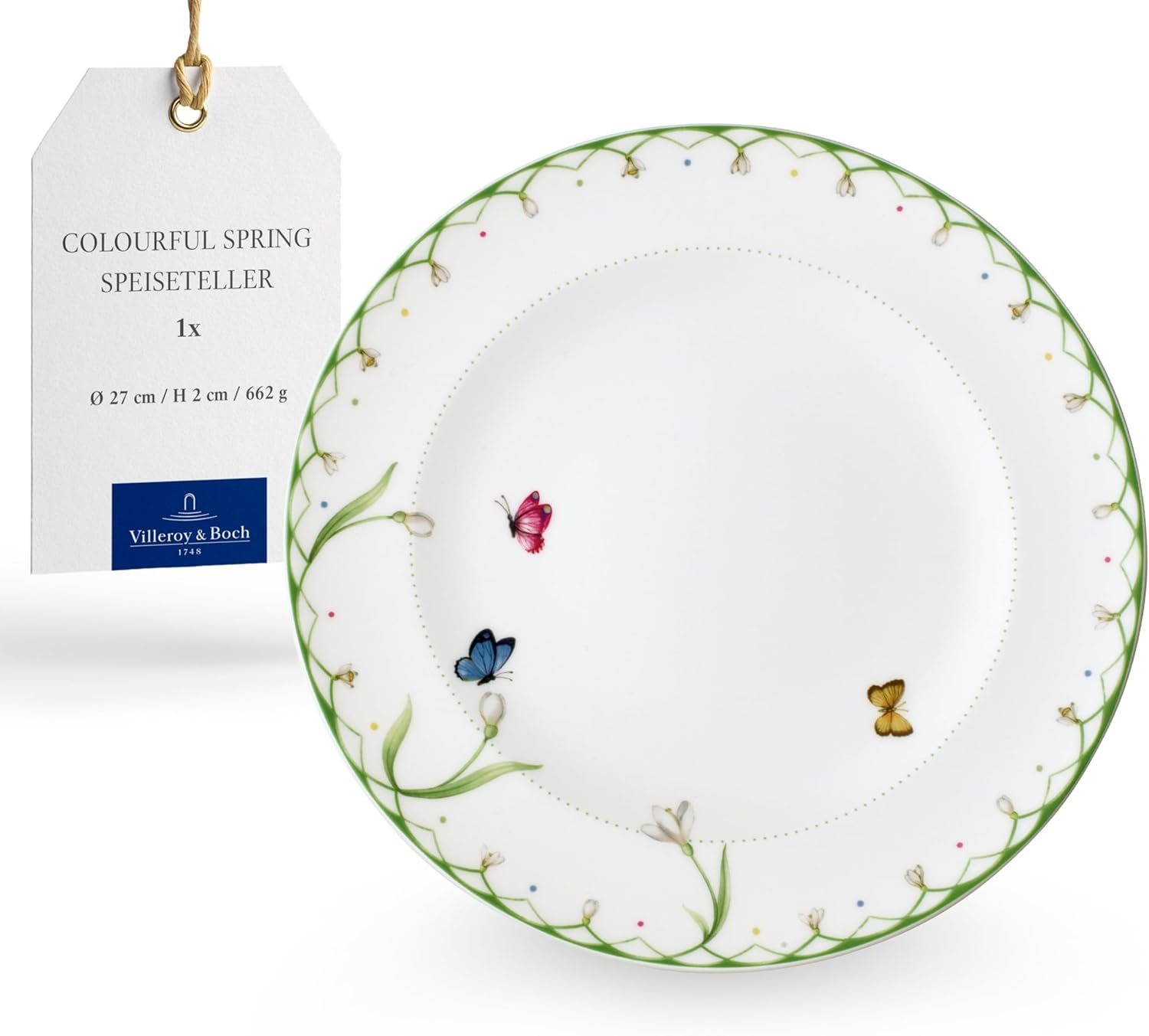 Villeroy & Boch Colourful Spring Dinner Plate (27 Cm), Premium Porcelain, White/Coloured image number 6