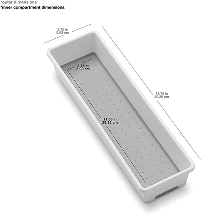 Madesmart Classic Bin, Narrow, White 12.75" X 3.75" image number 3
