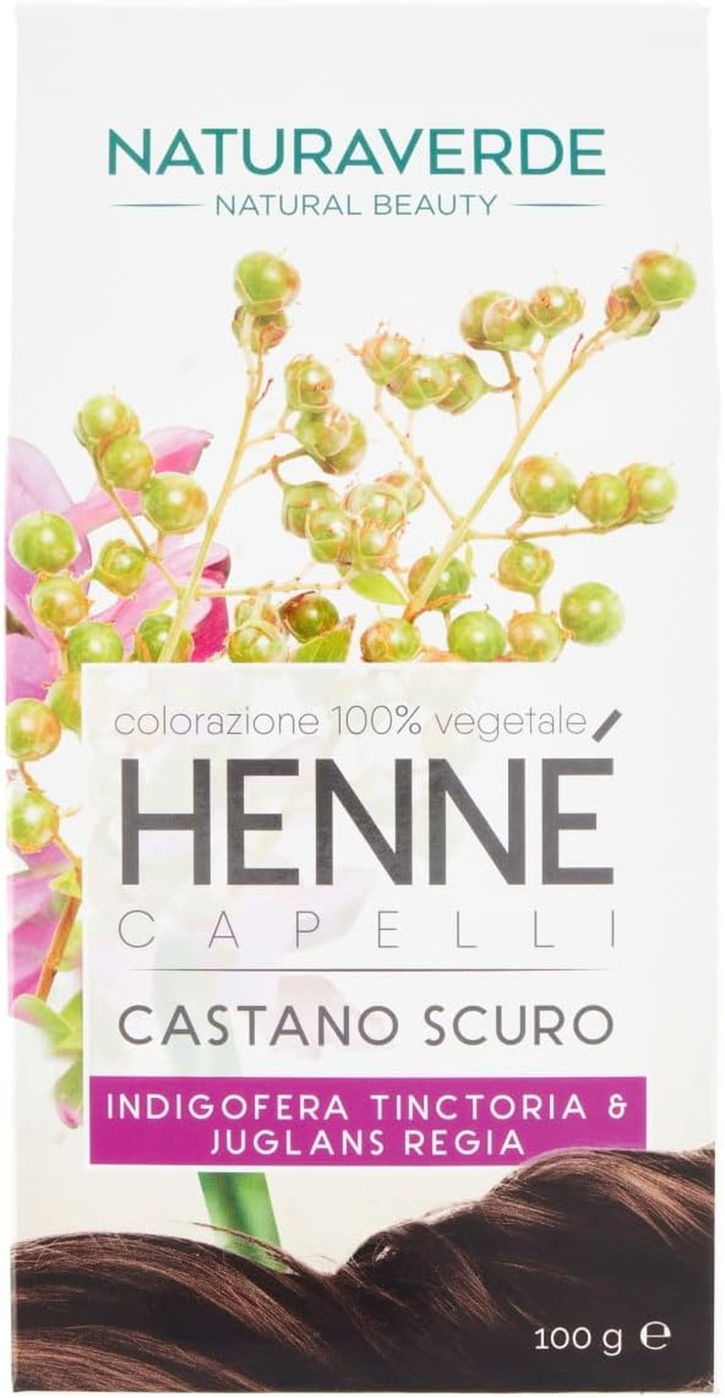 Naturaverde Henn&eacute; - Dark Brown, Hair Colour, Hair Colour, No Ammonia, Hair Colour, 100% Vegetable Professional Hair Colour, 100 G image number 2