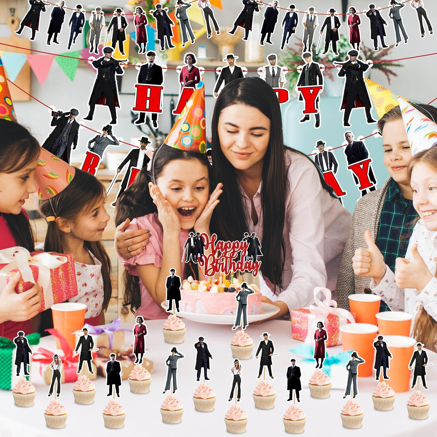 Paky Blnders Theme Birthday Party Supplies | Retro Gangster Decor, Banners & More for Bold, Vintage-Inspired Celebrations image number 3