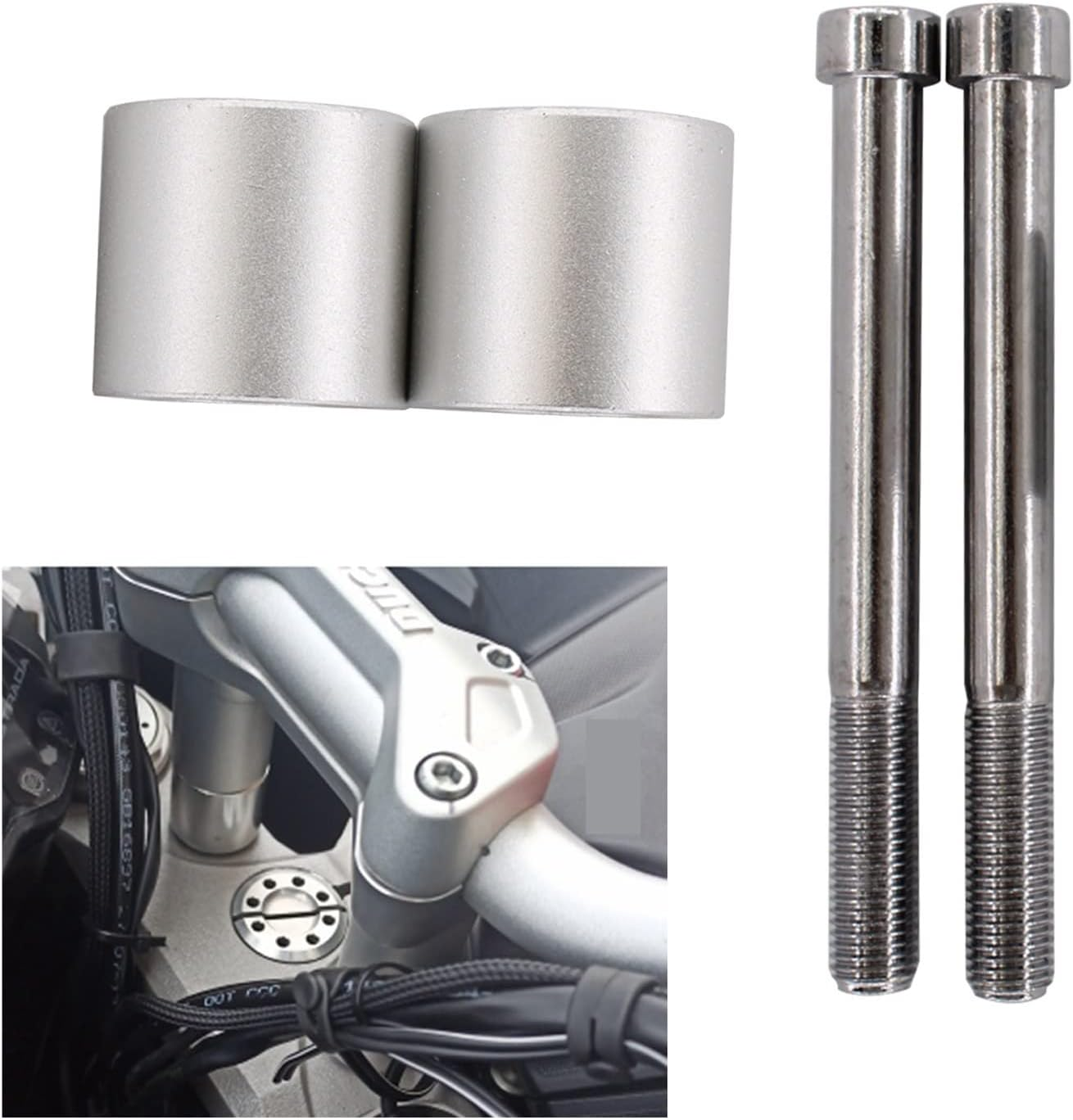 WYJDZSW Easy Installation Aluminum Alloy Handlebar Riser Bars Clamp Compatible with DUCATI MULTISTRADA 1200/S/ 1260 17-19 image number 5