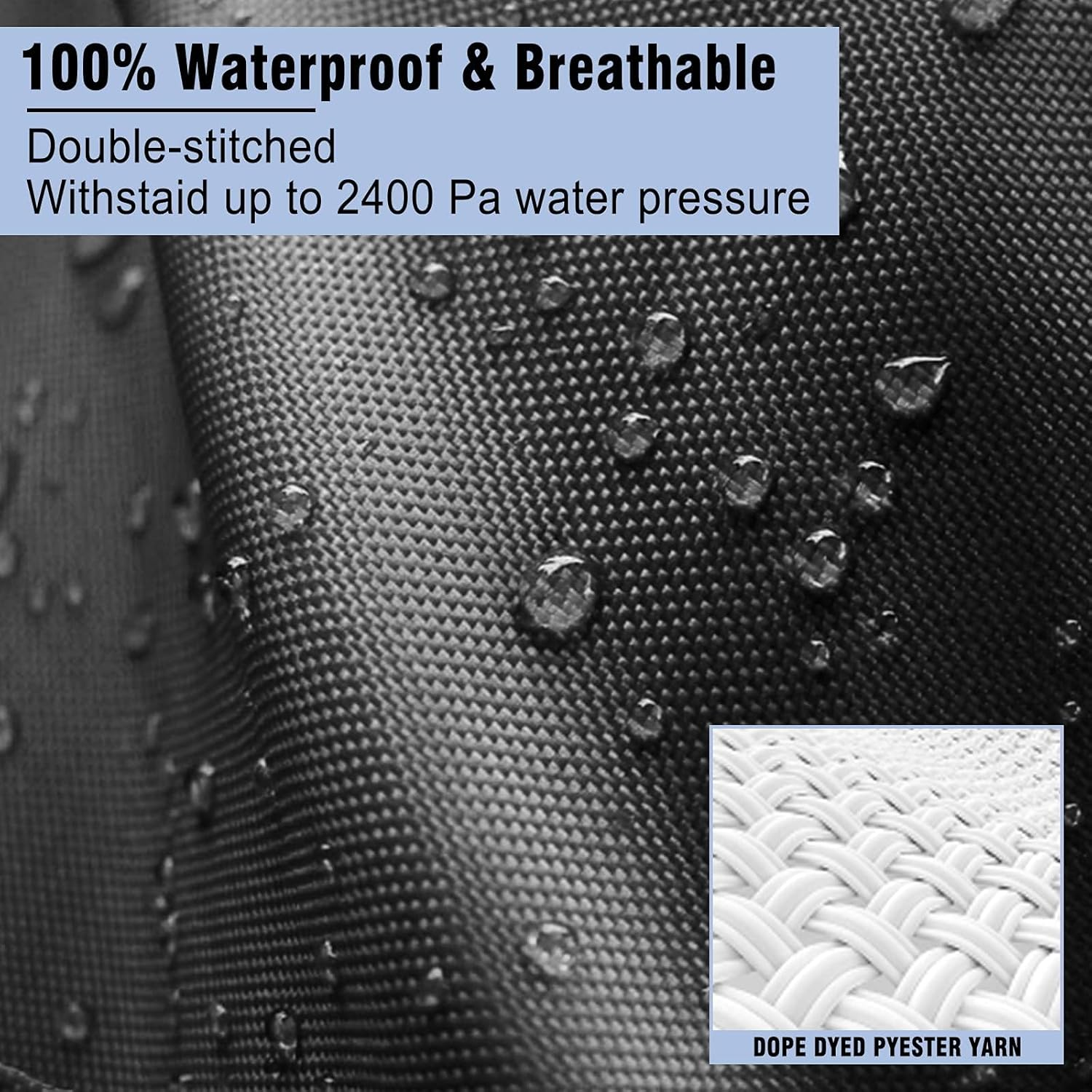 NEVERLAND Trailerable Boat Cover Waterproof Heavy Duty Marine Grade Polyester Canvas Fits V Shape/V-Hull and Tri-Hull Runabouts, Pro-Styl, Bass Boats (Boat Length 20-22Ft, Beam Width up to 102",Black) image number 4