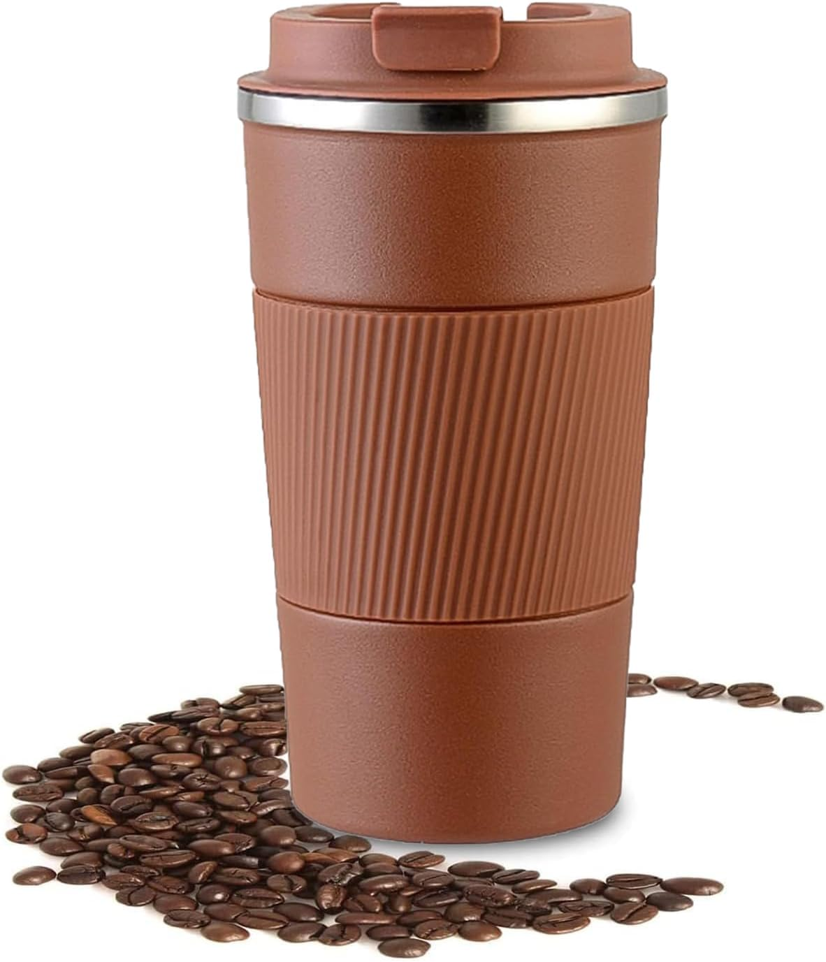 Coffee Cup 510Ml/17Oz, Insulated Travel Mug with Splash-Proof Lid, Reusable Double Wall 304 Stainless Steel Tumbler Cup - Keeps Cold and Hot Suitable for Car, Daily, outside and Gifts (Black-510Ml)