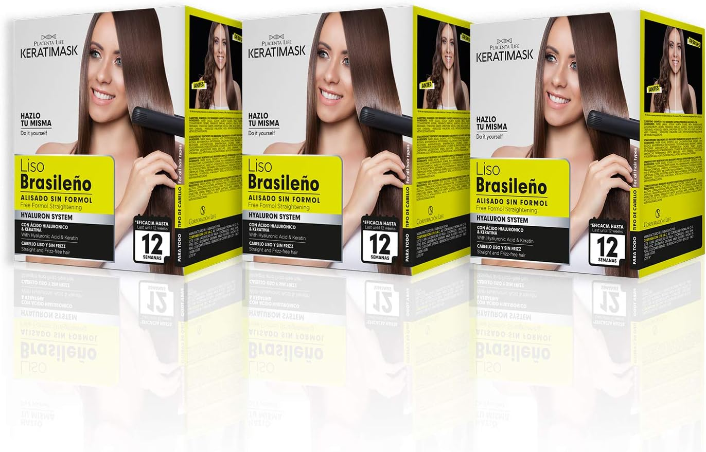 Be Natural Be Natural, Keratimask Brazilian Straightening Kit, Professional Long Lasting Result. Pack with 3 Kits. Pack of 3 380 G image number 6