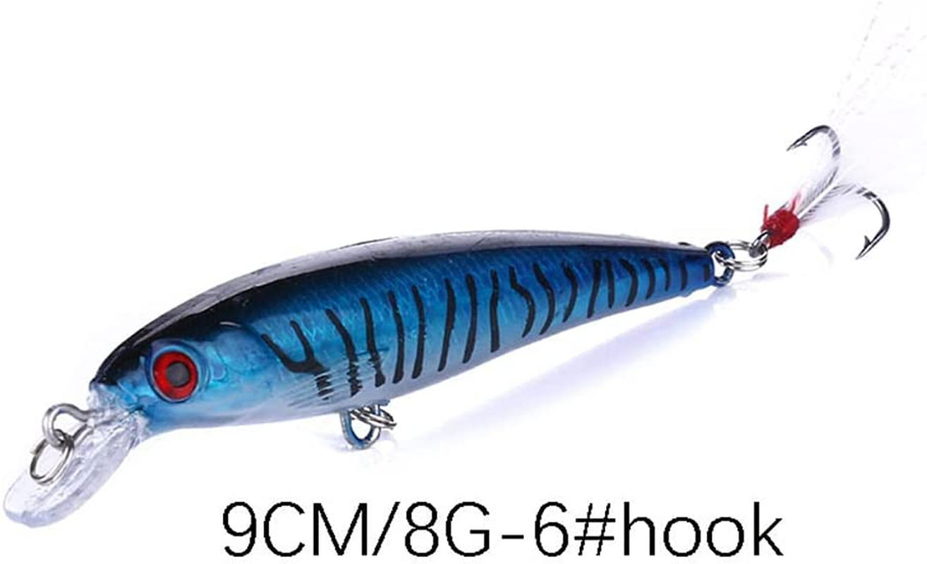 Origlam 【Best Deals】 10Pcs 3D Artificial Minnow Fishing Lures Baits Plastic Fishing Tackle Crankbait Bass Hard Bait Life-Like Swimbait Fishing Lure Bait image number 6