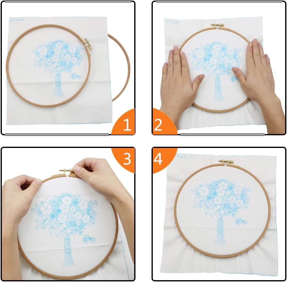 Guofa 2 Pack 7 Inch Embroidery Hoop, Beech Wood Cross Stitch Hoops, Decorative Hanging Embroidery Frame for Needlepoint Sewing Project image number 2