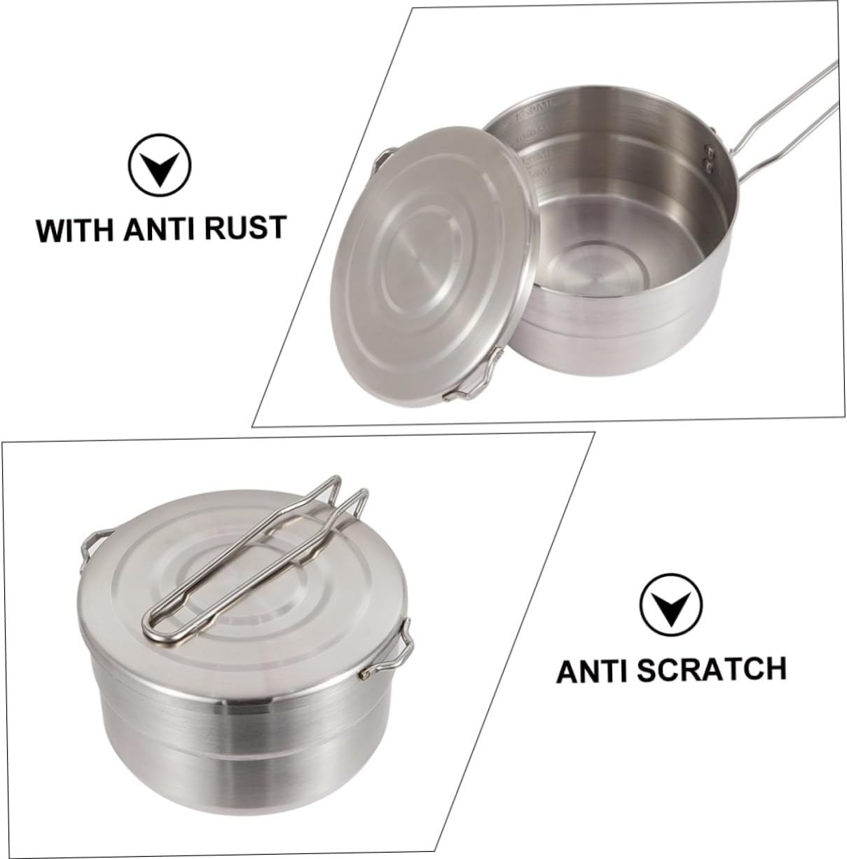 Lightweight Portable Folding Pot Camping Cookware Hiking Pot Outdoor Cooking Utensils Bento for Indoor Outdoor image number 4