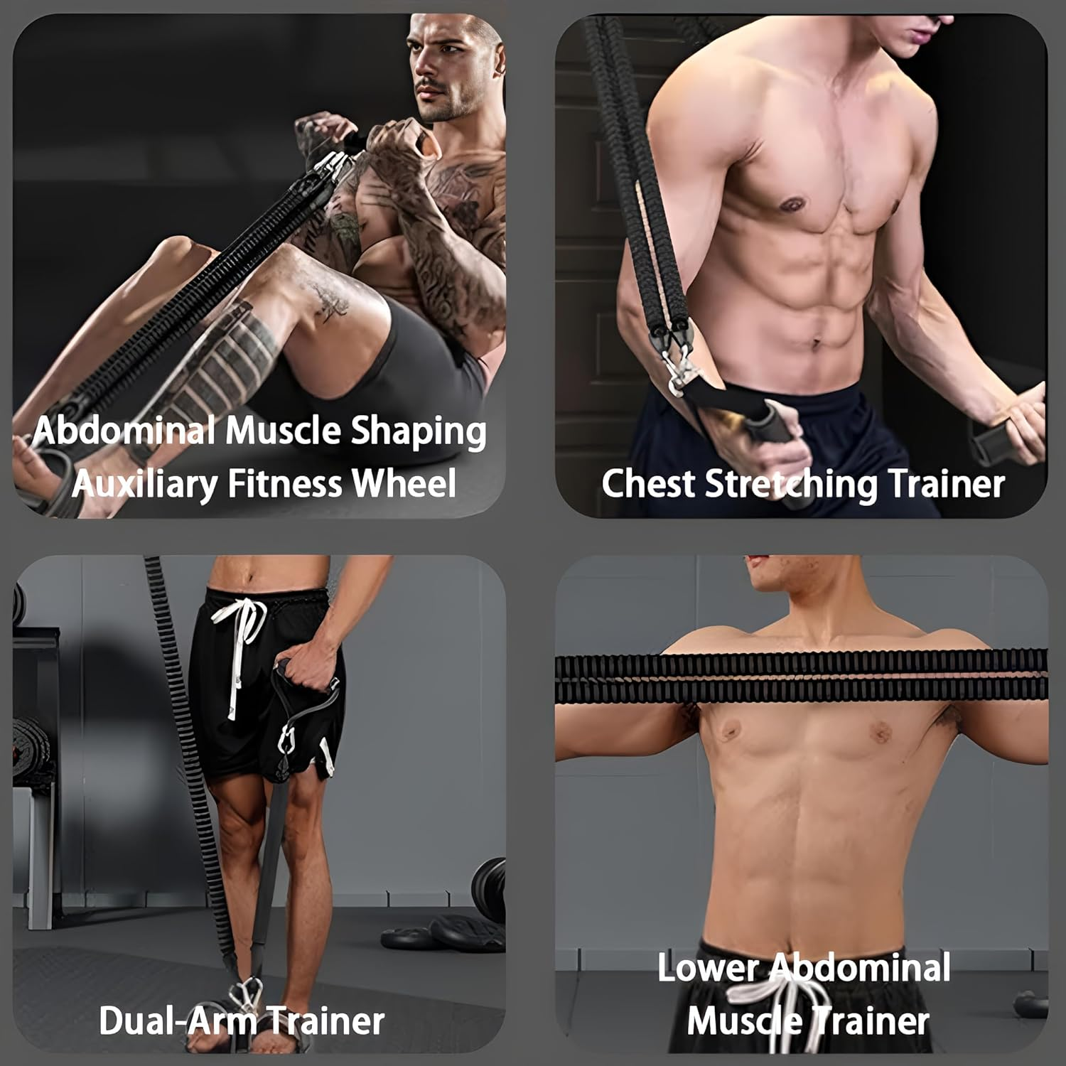 2Pack Pedal Tension Rope,Resistance Bands,For Leg Training and Abdominal Muscle Workout,For Home, Home Gym, Muscle and Strength Training, Resistance Band System (Black) image number 6