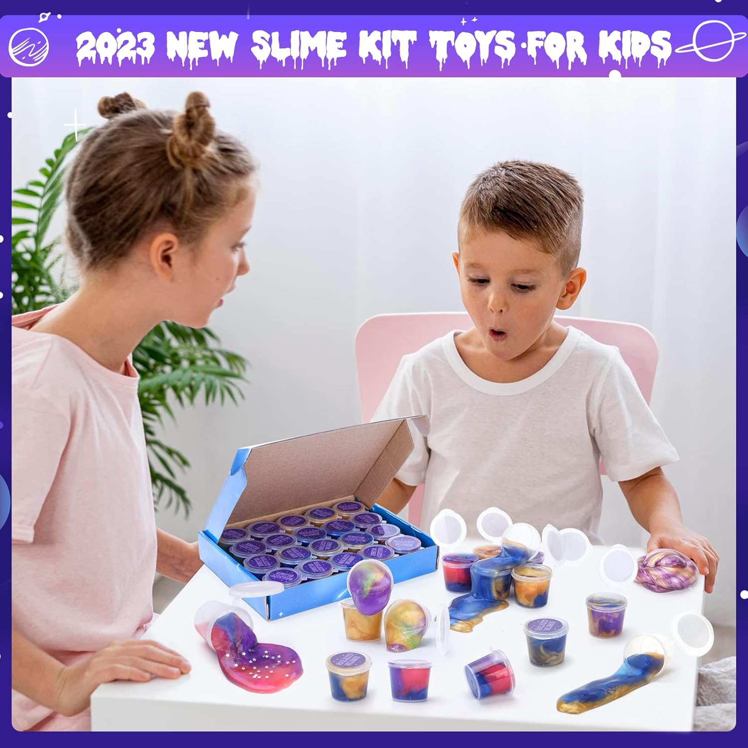 Boys Toys Age 6-8-10: Slime Toys for 5 6 7 8 Year Old Girls Kids Crafts Kits Gifts for 9 8 7 6 Year Old Girls Birthday Presents for Kids Party Favours Slime Kit Anxiety Relief for Adults image number 2