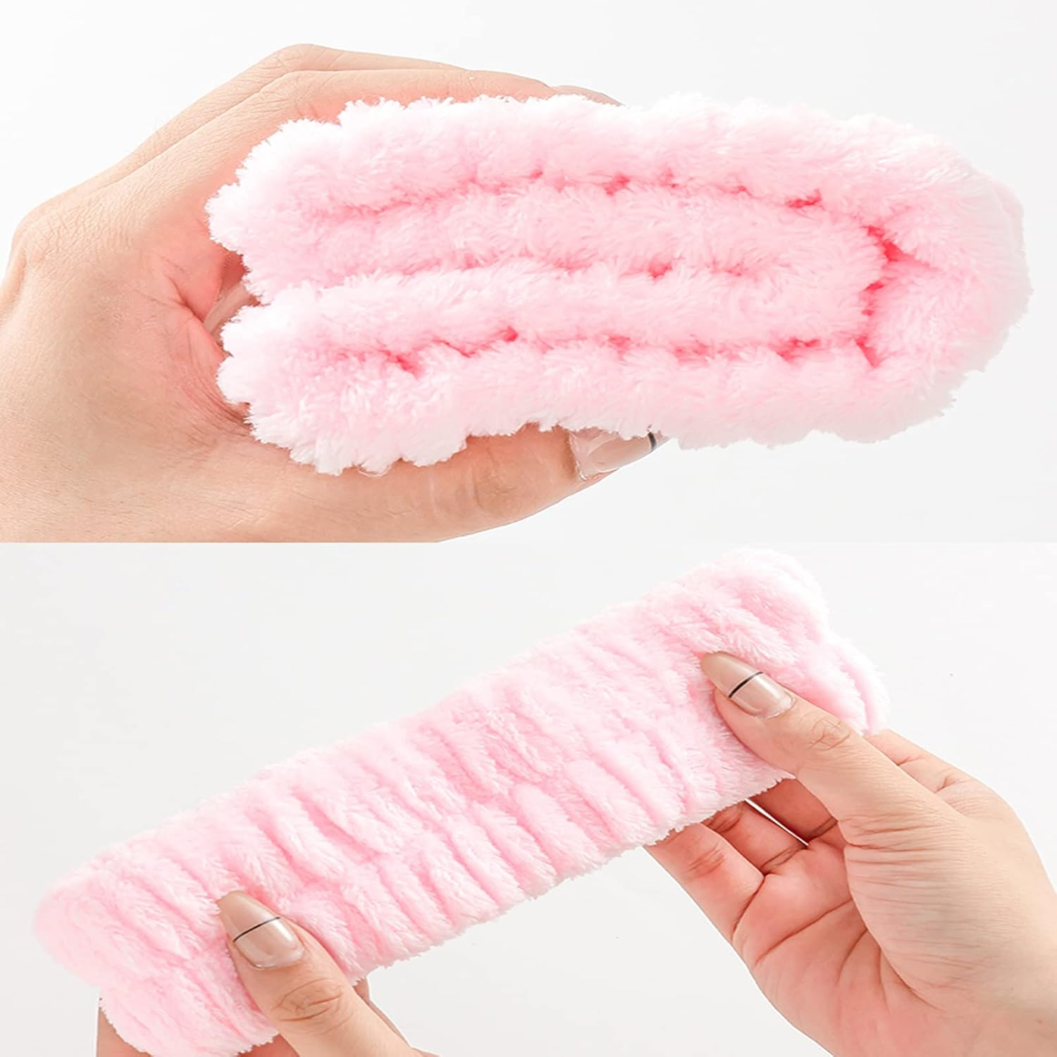 4 Pieces Coral Velvet Wash Tape, Microfibre Wrist Towel, Elastic Hair Band for Makeup, Face Washing, Shower, Yoga, Sports Wrist Wash Band