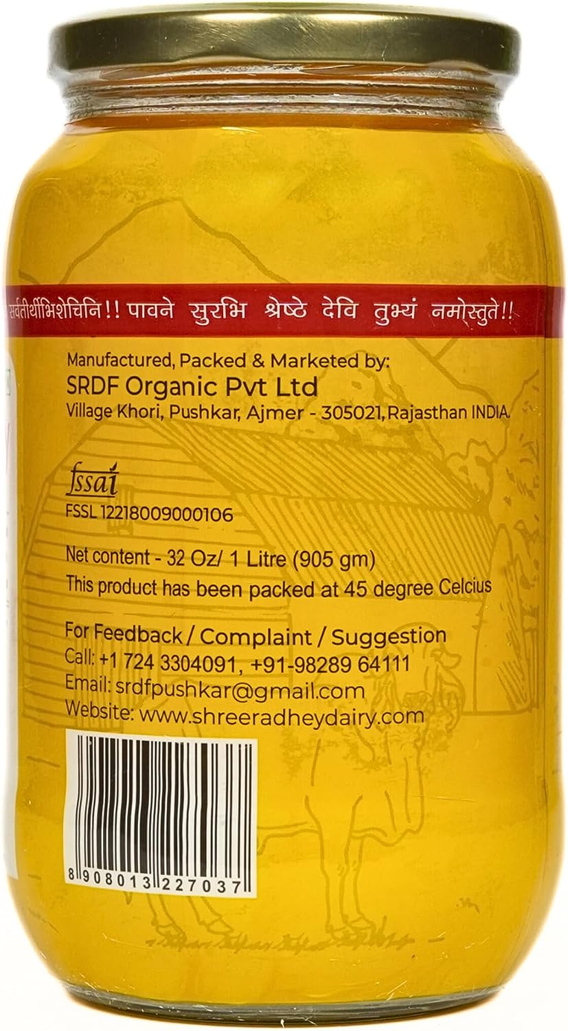 SHREERADHEY A2 Bilona Gir Cow Ghee | 1 Litre X 2 | Glass Bottle | Traditional Bilona Method | Lactose and Gluten Free | Keto Friendly image number 5