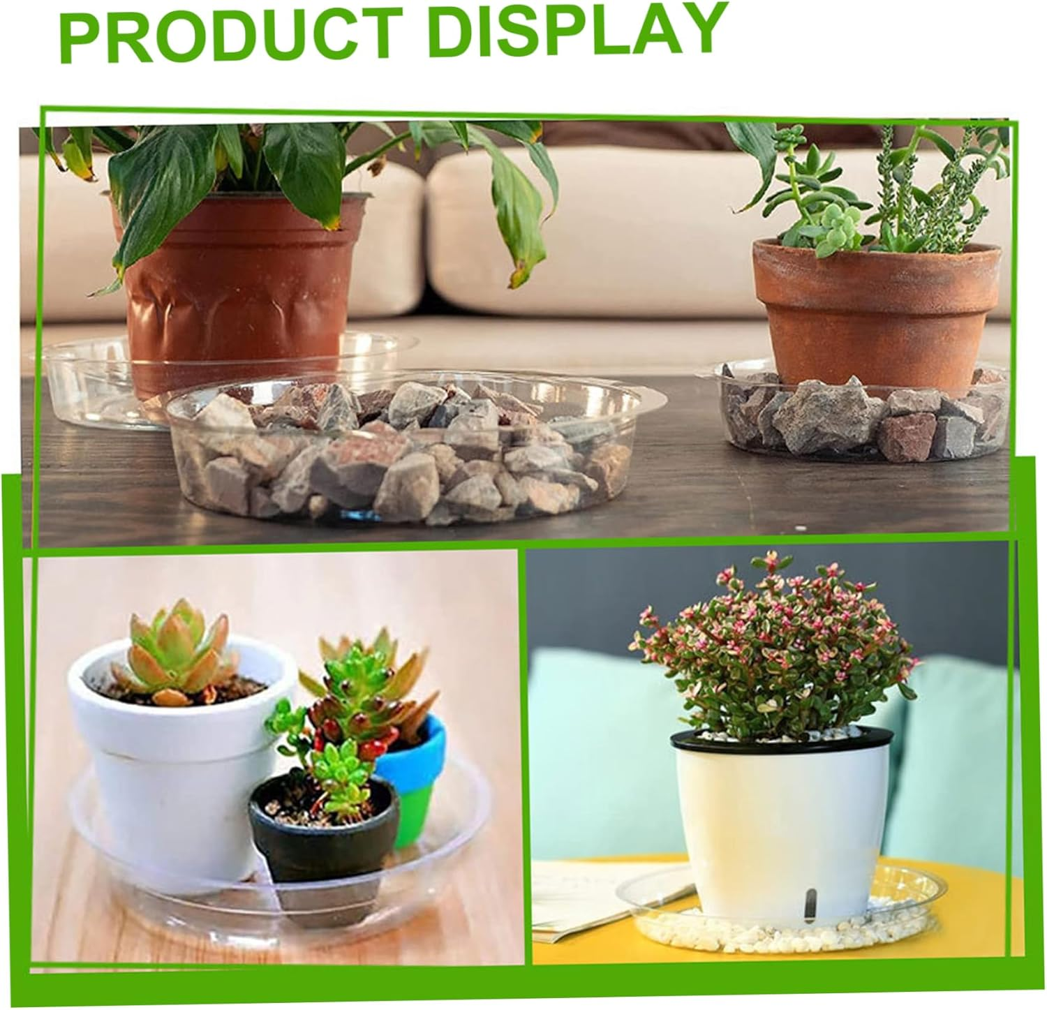 Plant Saucer 20Pcs 8 Inch round Plant Tray Non-Slip PP Plant Pot Saucers Waterproof Transparent Plant Drip Trays for Indoor Outdoor Gardening Supplies Plant Drip Trays Plant Pot Saucers Plant Tray image number 5