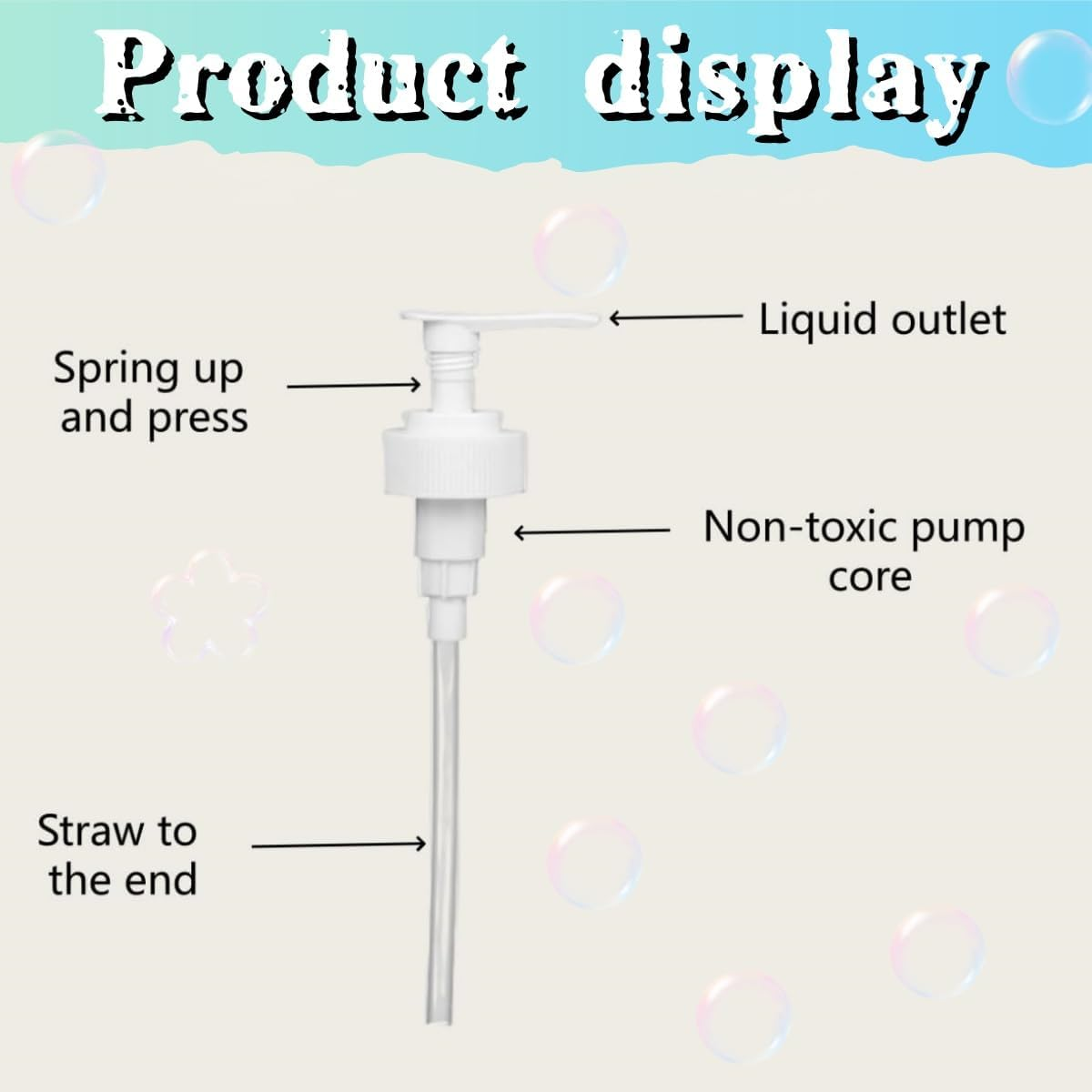 4 PCS Universal Shampoo/Conditioner Dispenser Pump,Ywbfove Leak Proof，Fits 1 L/33.8 Oz Bottles, 28/410 Neck Size,Replacement Bottle Pump Top for Soft Hair Product,Body Wash,Lotion(White) image number 4