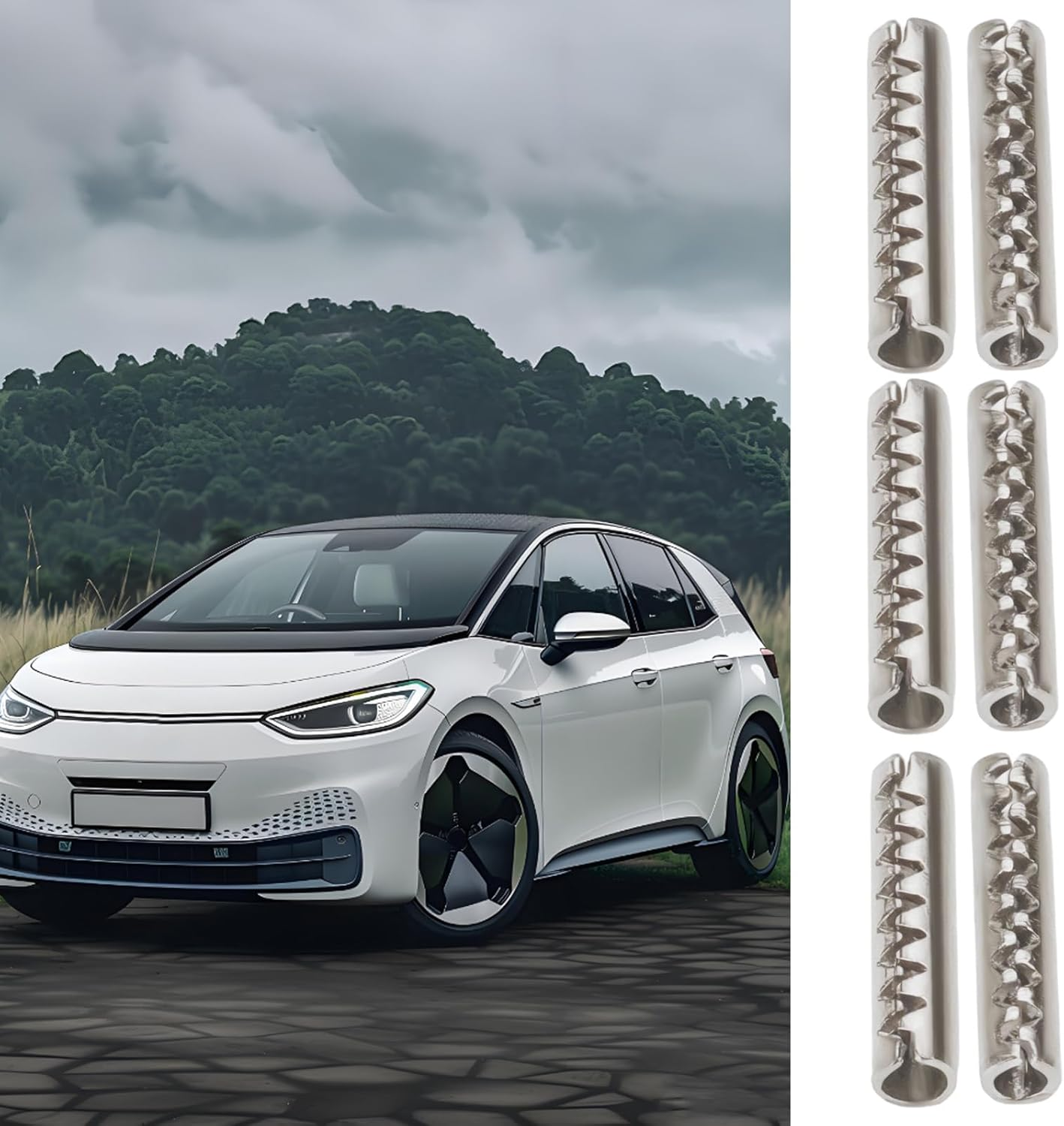 400PCS Car Folding Remote Control Key Fixing Pins Compatible with VW Compatible with Skoda 1.6X8Mm 1.7X8Mm Stainless Steel Car Key Blade Fixing Mounting Bolts