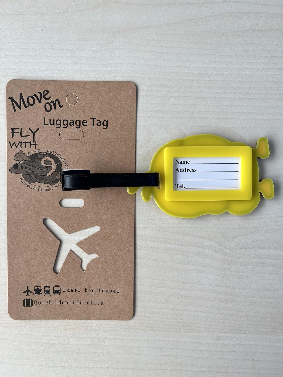 Cute Yellow Duck Luggage Tag, Travel Bag Identifier, Durable Tag, 1 Pack image number 4