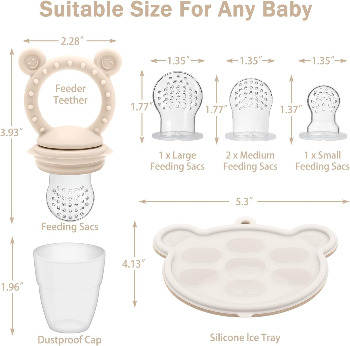 Baby Silicone Fruit Food Feeder Pacifier & Breastmilk Popsicle Freezer Molds, BPA Free Baby Food Storage Containers Frozen Ice Tray for Baby Feeding Safely, Infant Fruit Teething Toy - Smile Green image number 5